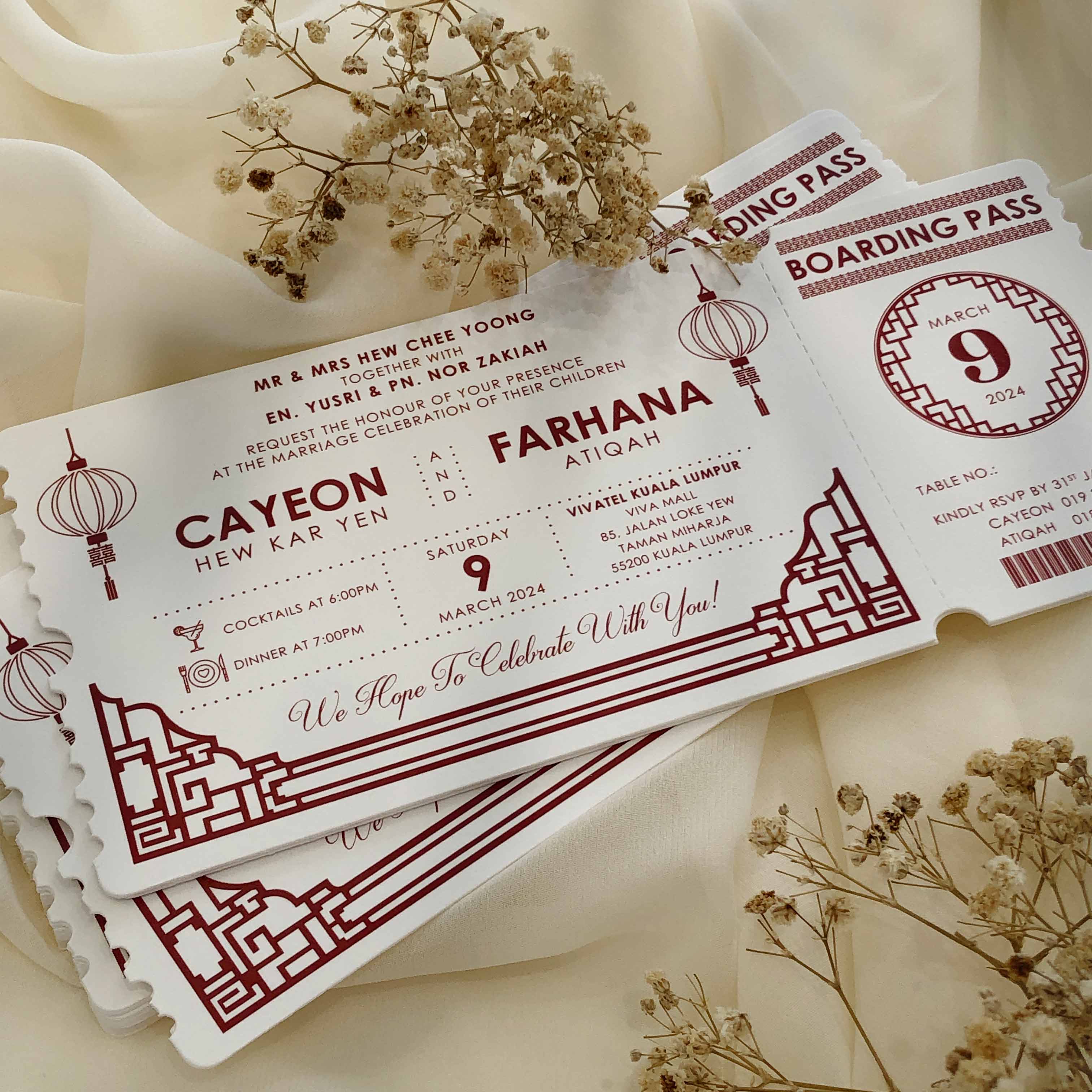 Boarding Pass Wedding Invitation