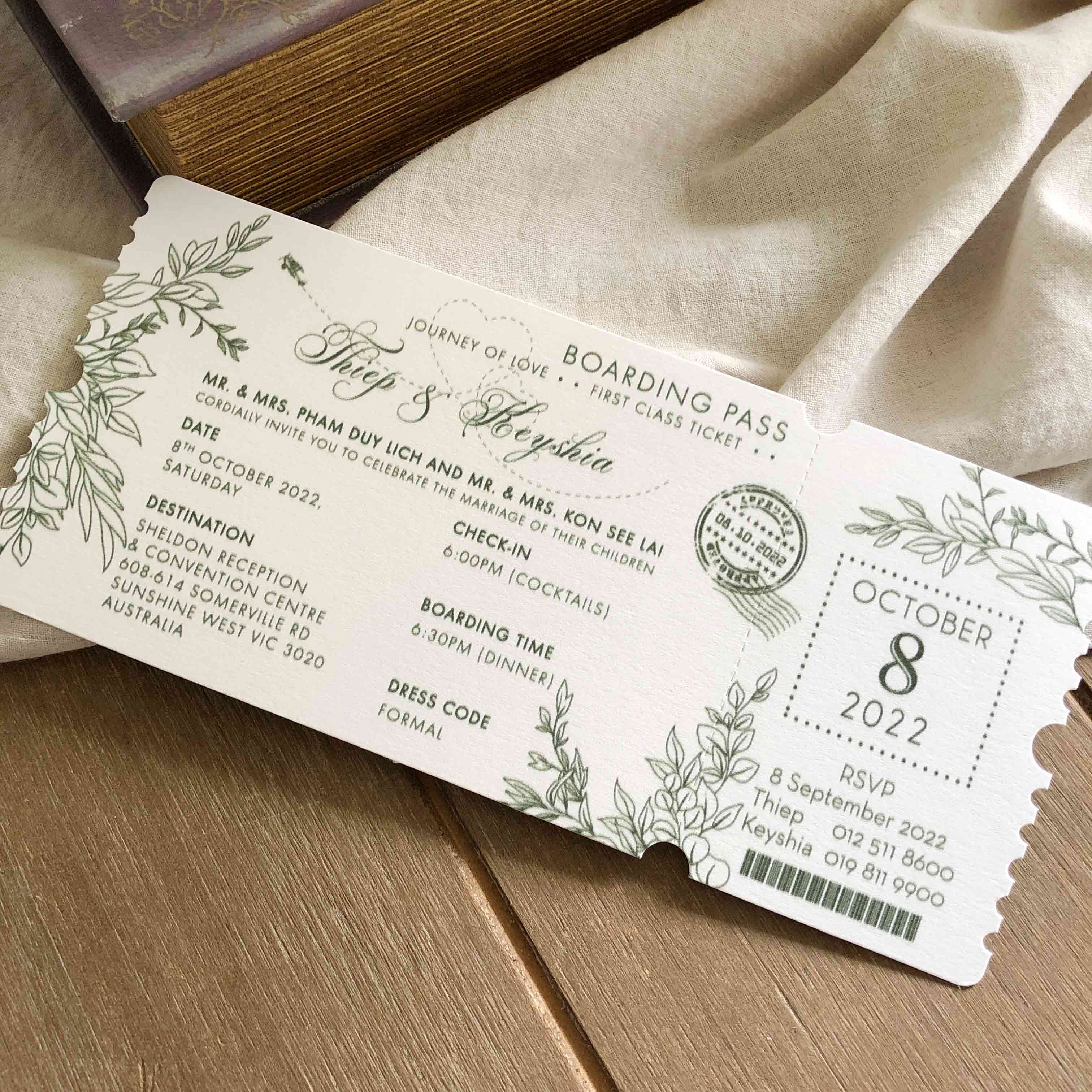Boarding Pass Wedding Invitation