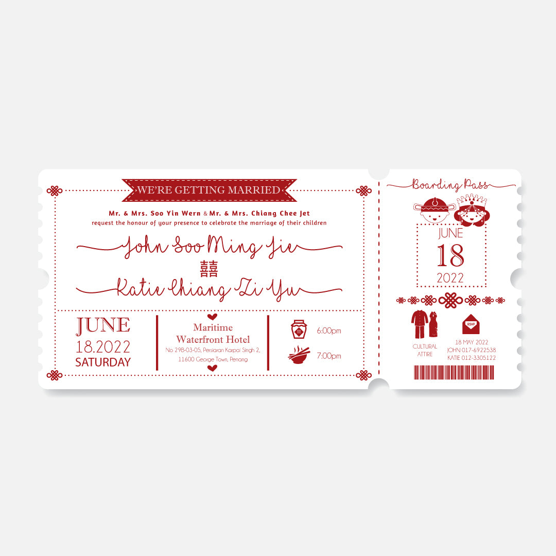 Boarding Pass Wedding Invitation