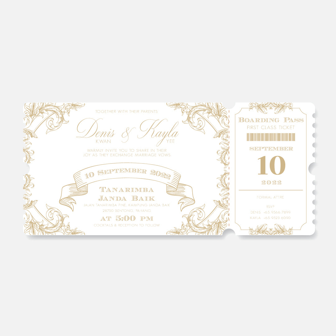 Boarding Pass Wedding Invitation