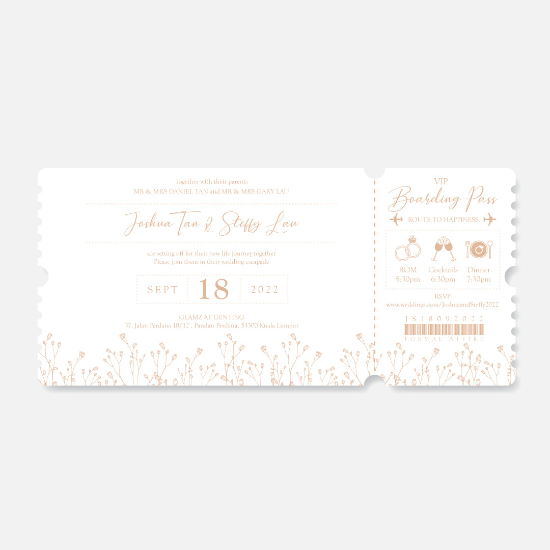 Boarding Pass Wedding Invitation