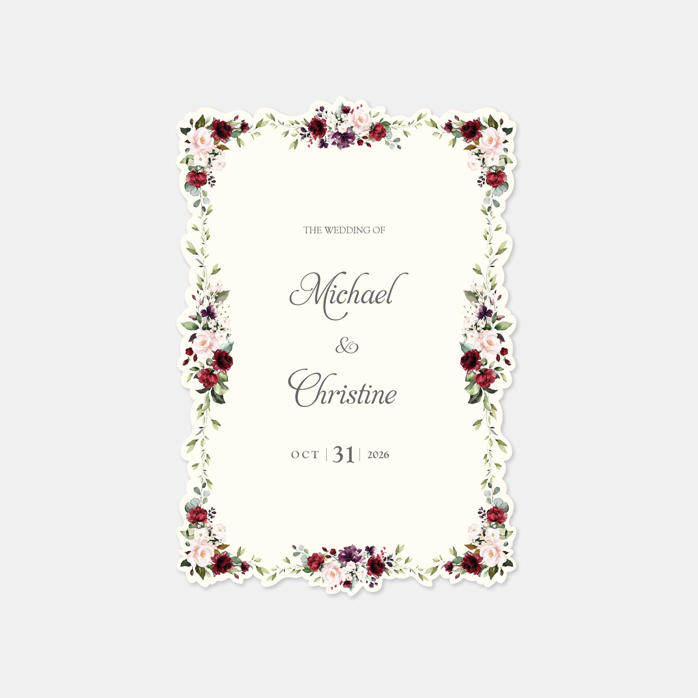 Fancy Shaped Wedding Invitation