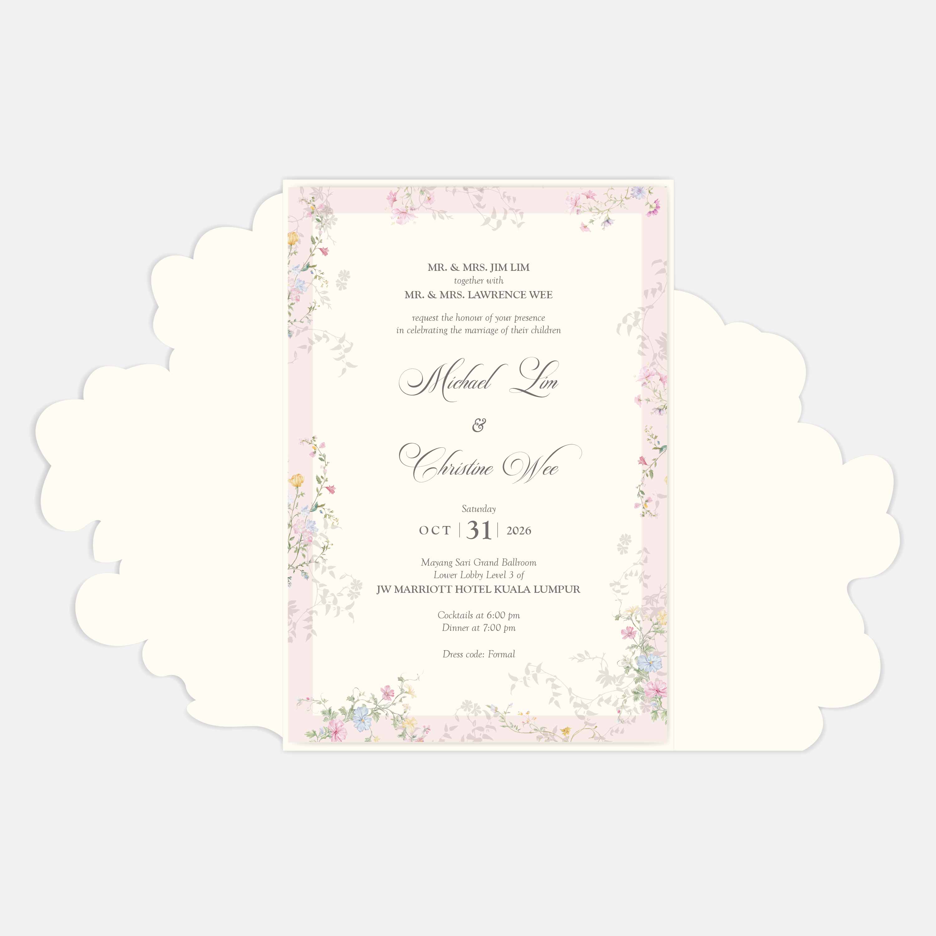 Fancy Shaped Wedding Invitation
