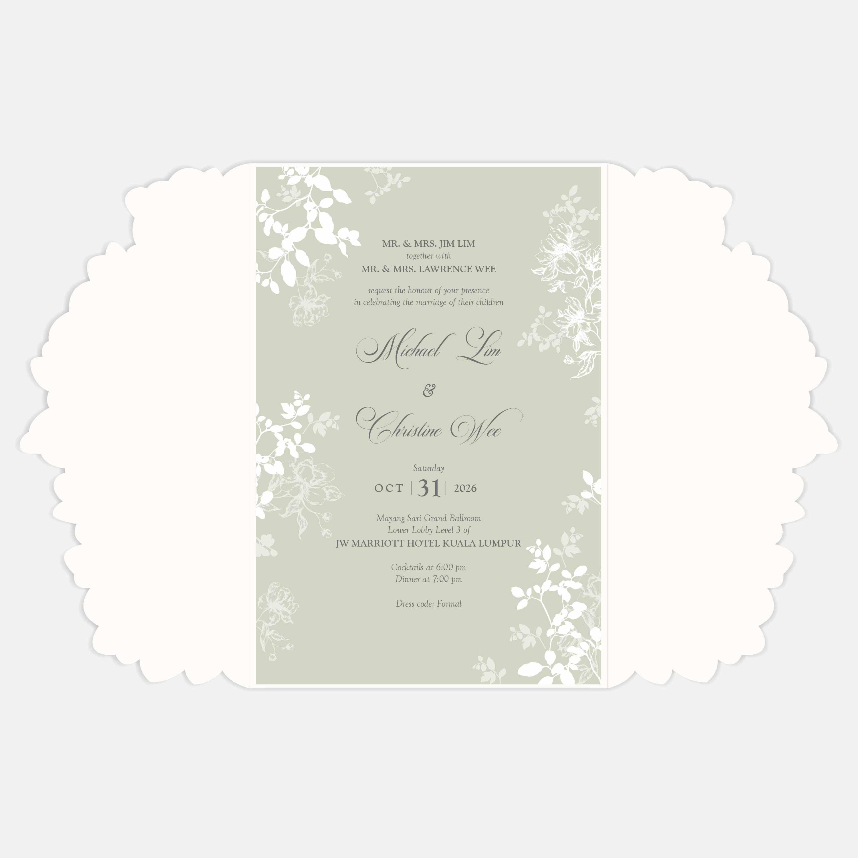 Fancy Shaped Wedding Invitation