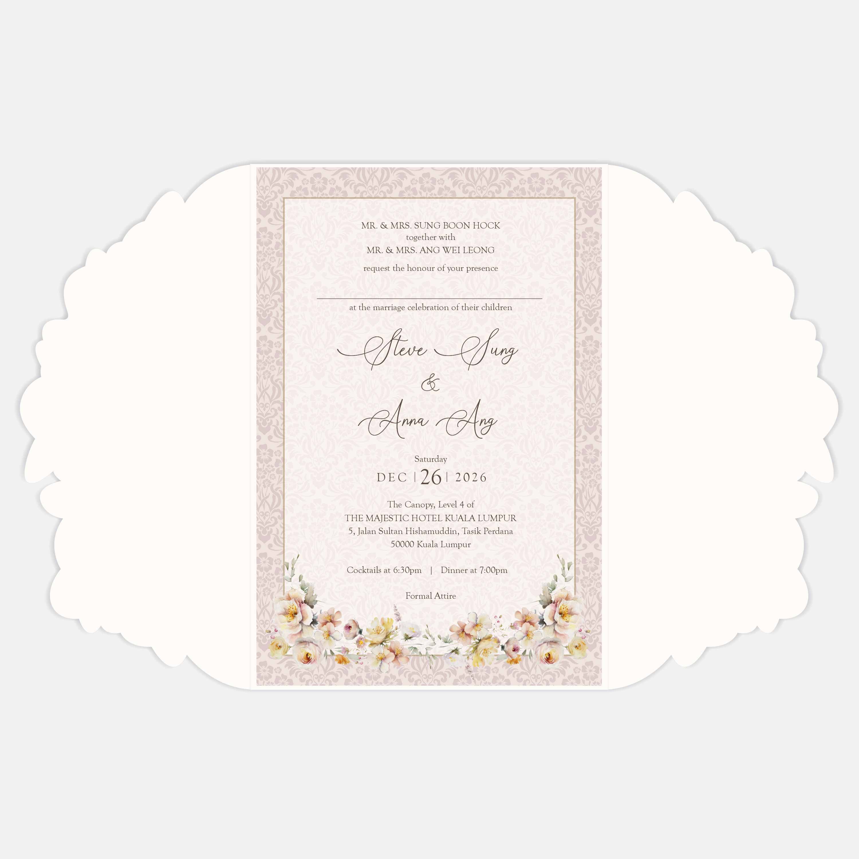 Fancy Shaped Wedding Invitation