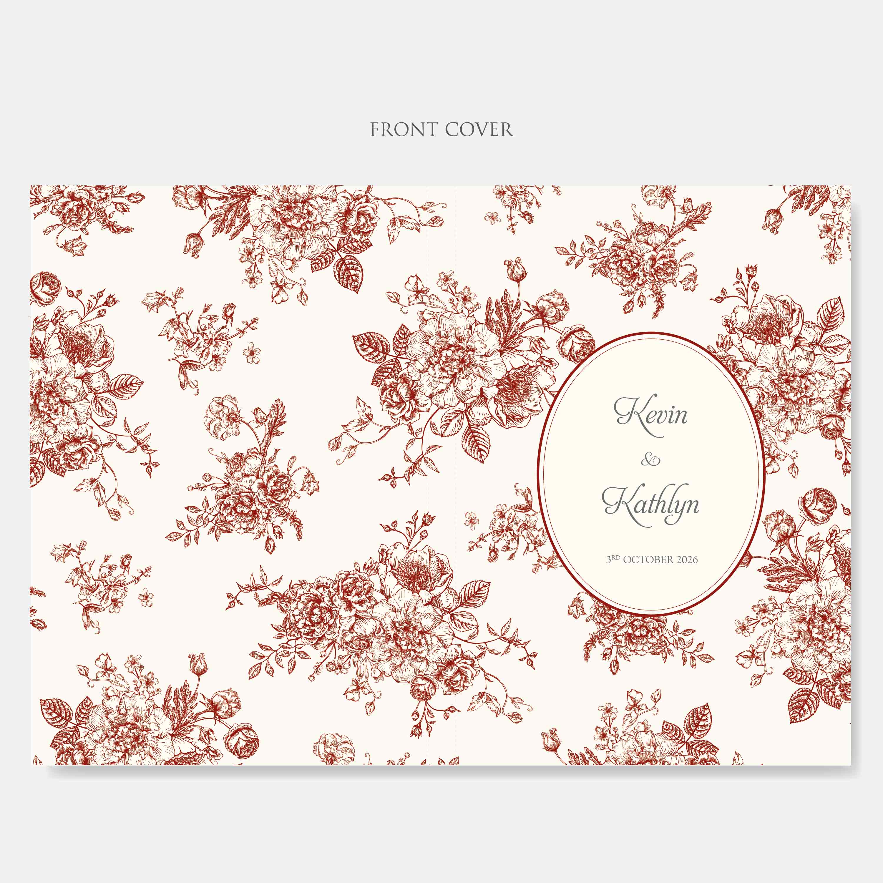Floral design with personalized text on a white background