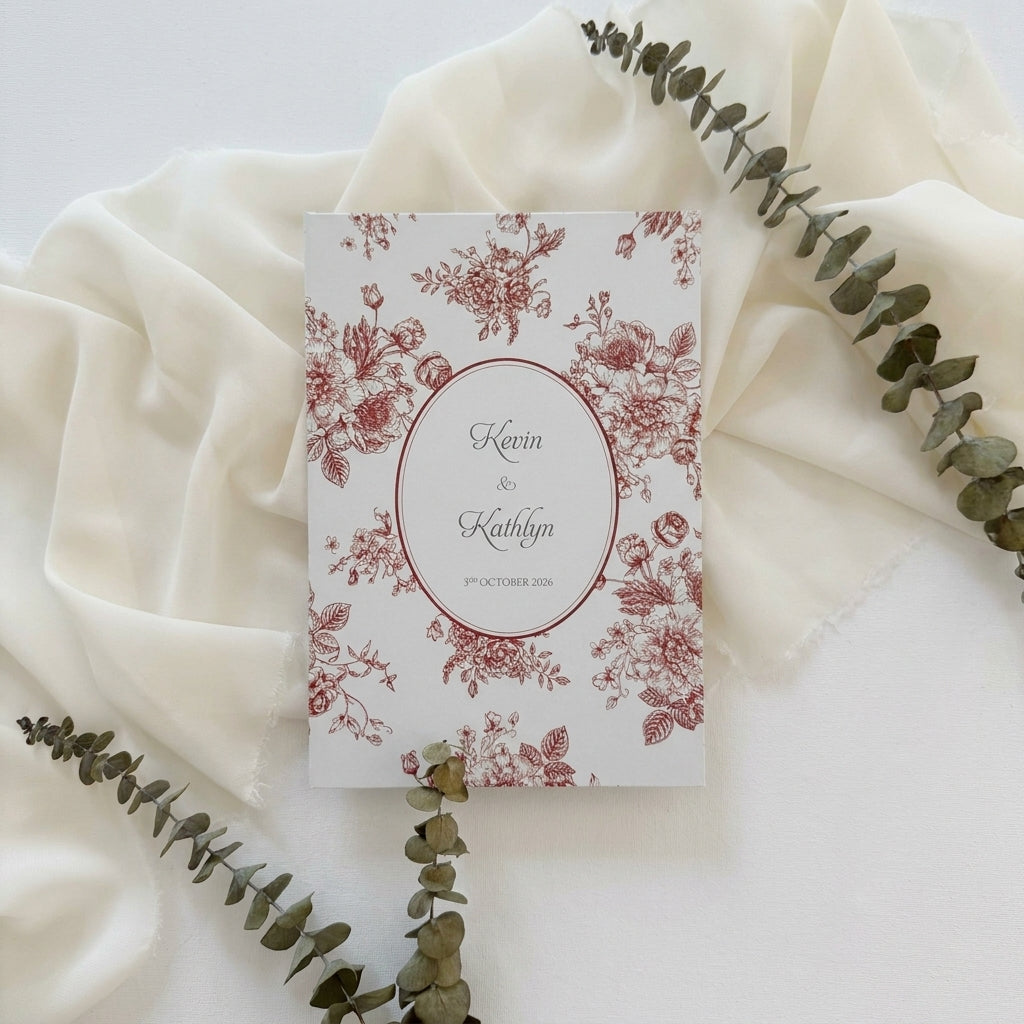 Hardcover wedding invitations offer a premium, book-like luxury presentation that makes a lasting statement for high-end ceremonies. Built on durable rigid chipboard, these invitations are often paired with high-end textures like matte laminate, velvet, or suede, and are finished with elegant hot foil stamping.