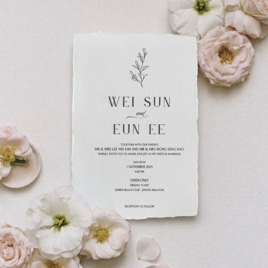 Handmade Paper Wedding Invitation