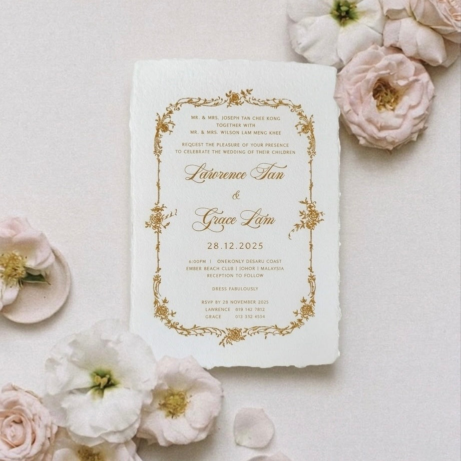Handmade Paper Wedding Invitation