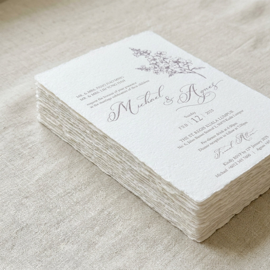 Handmade Paper Wedding Invitation
