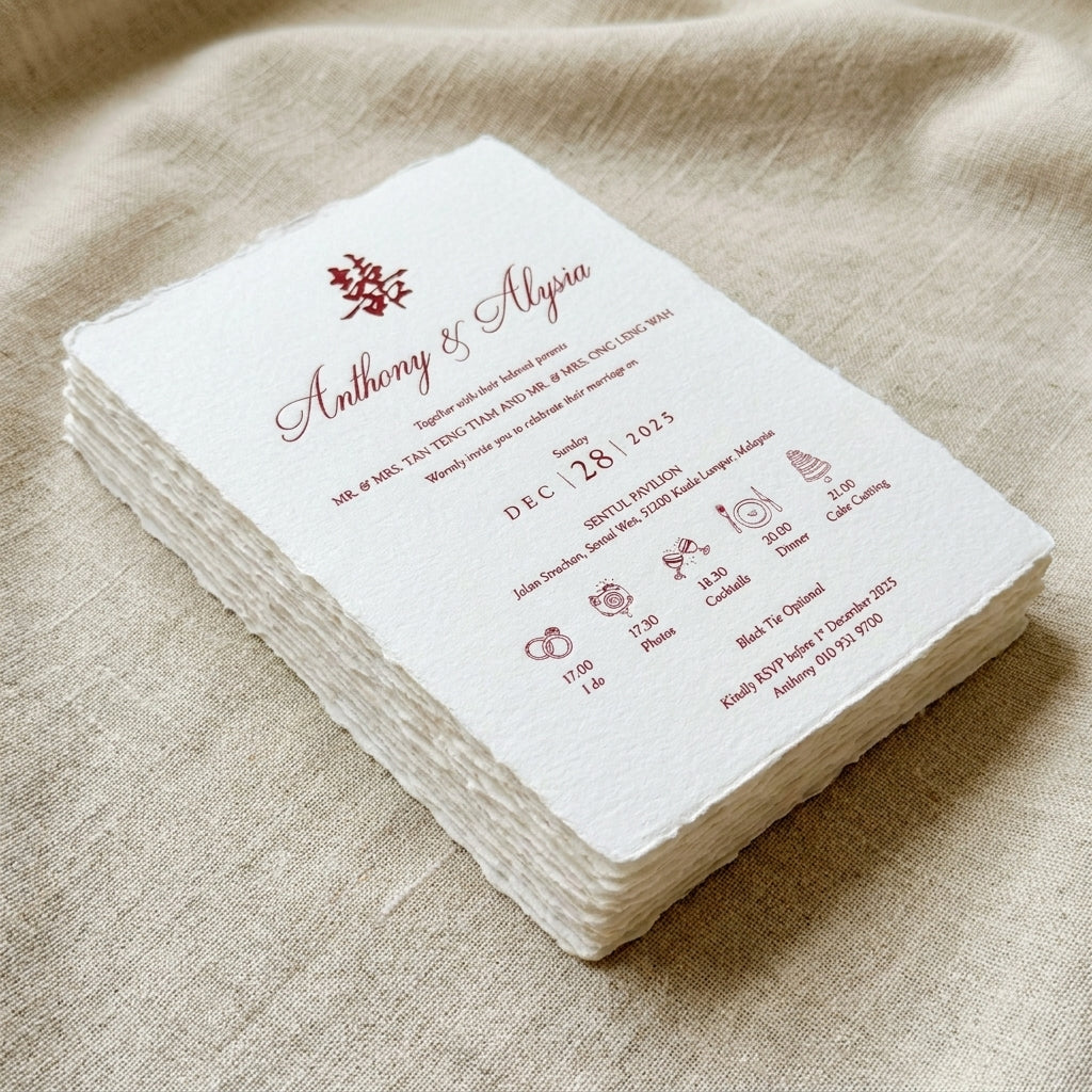 Handmade Paper Wedding Invitation