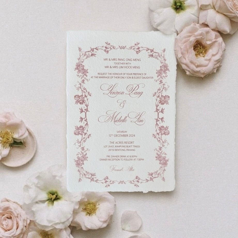 Handmade Paper Wedding Invitation