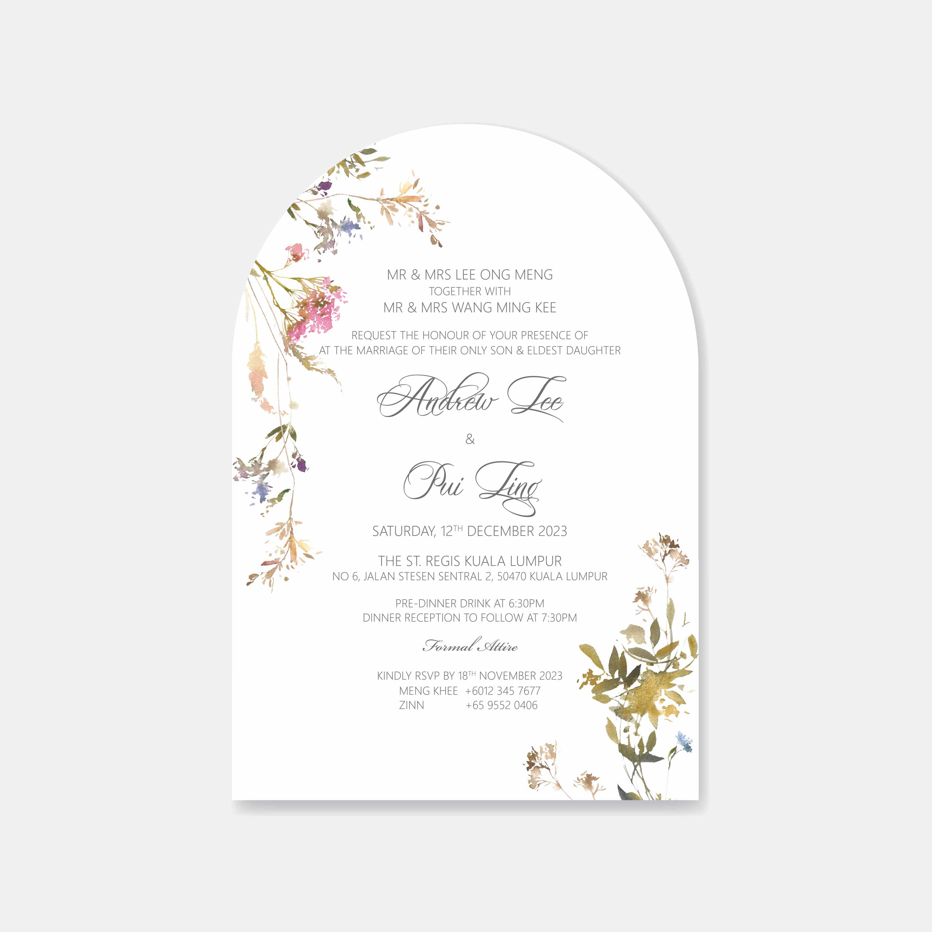 Arch Shaped Wedding Invitation