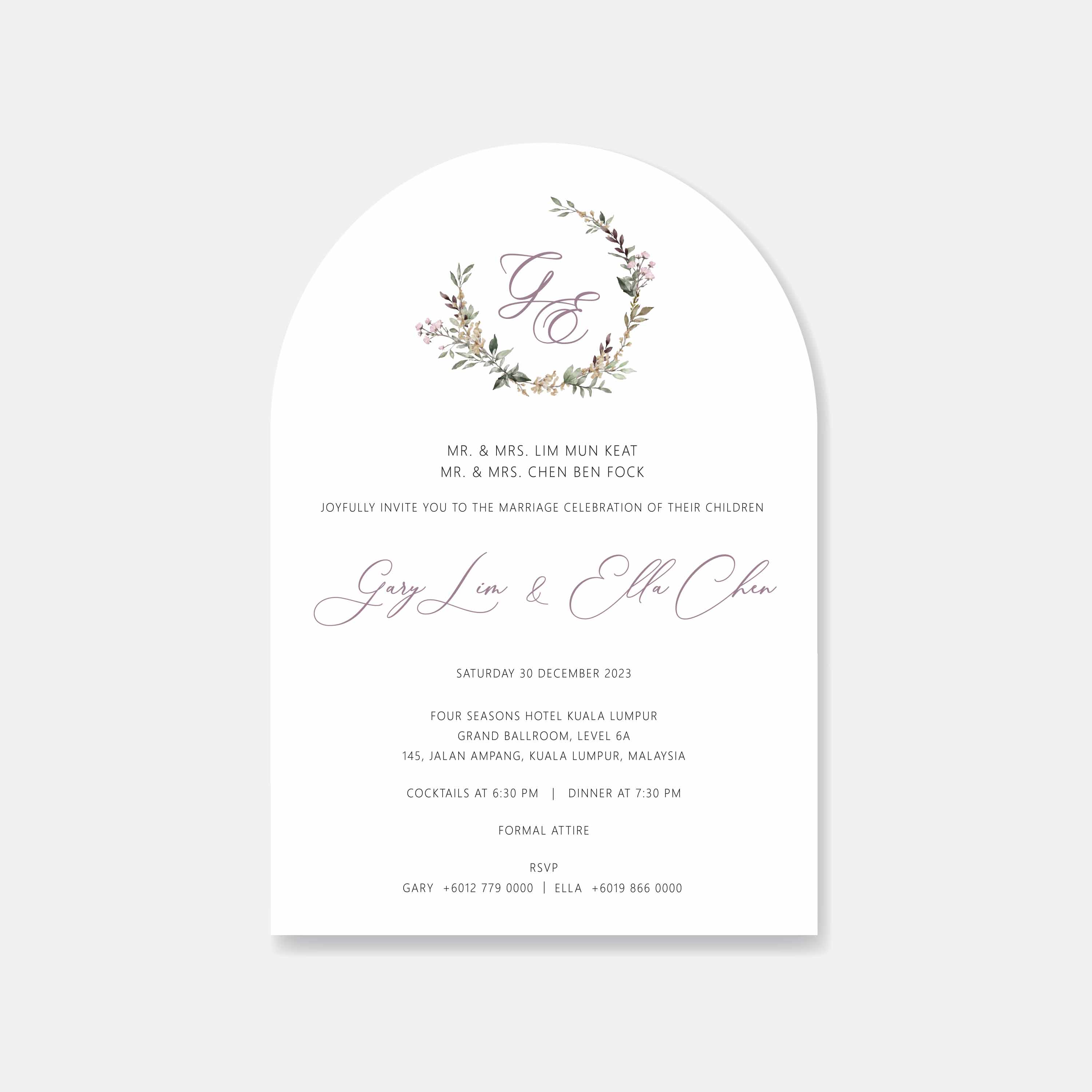 Arch Shaped Wedding Invitation