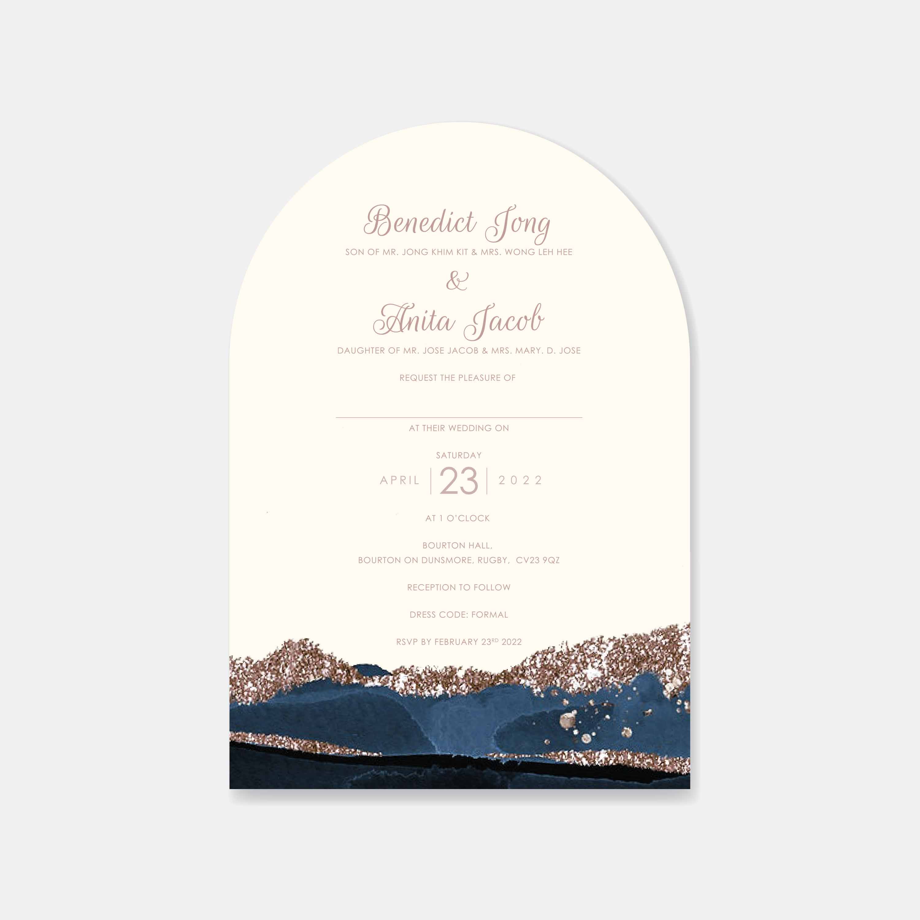 Arch Shaped Wedding Invitation