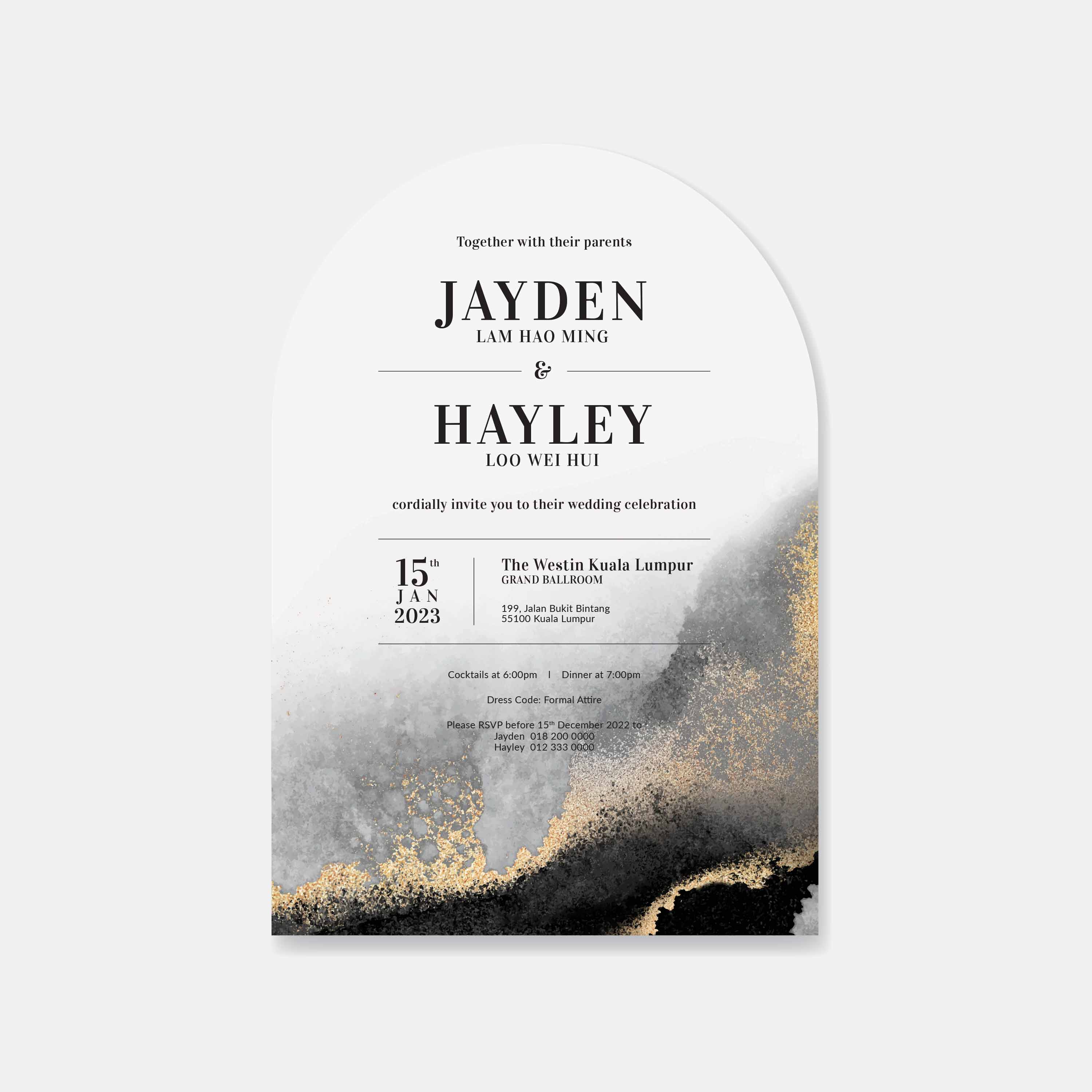 Arch Shaped Wedding Invitation
