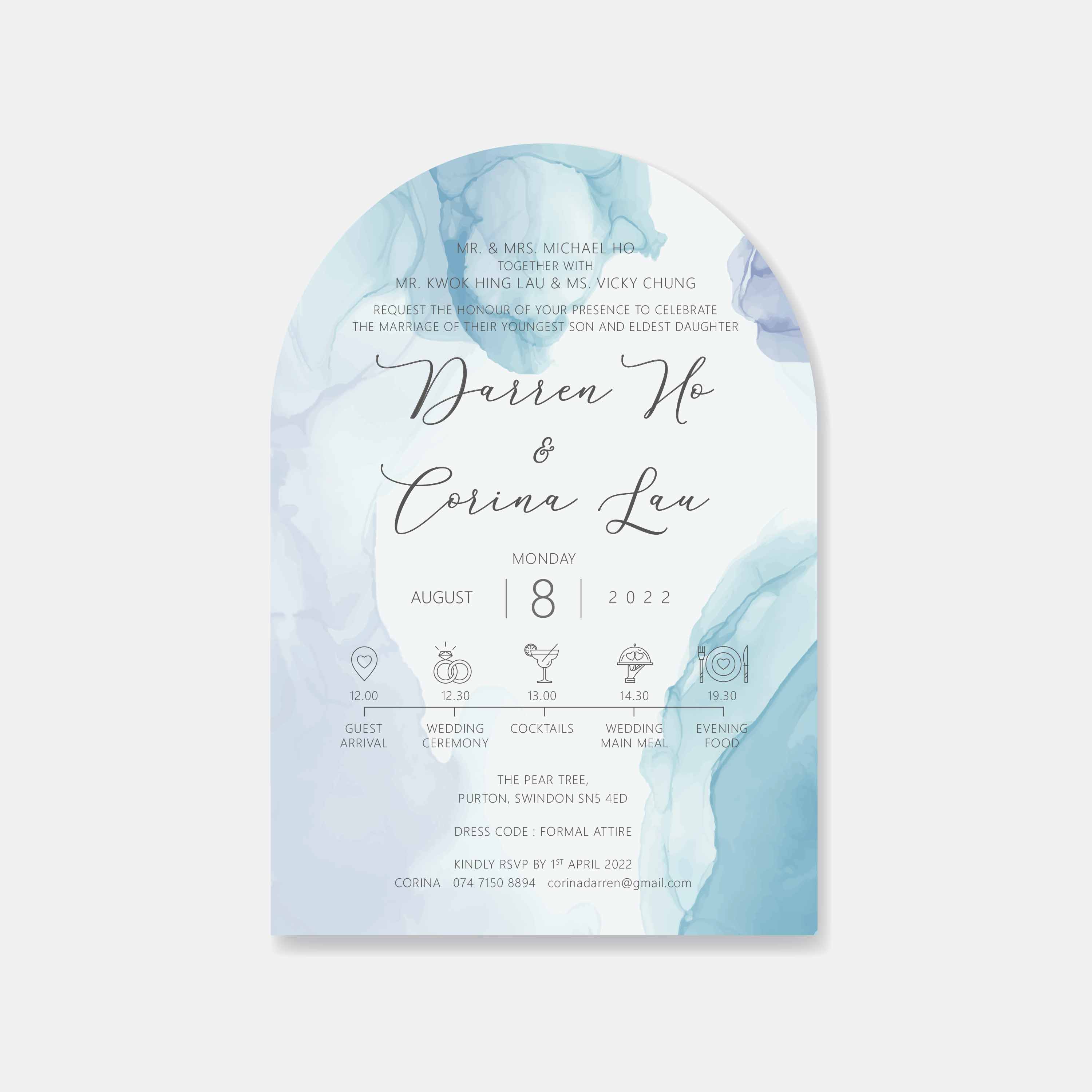 Arch Shaped Wedding Invitation