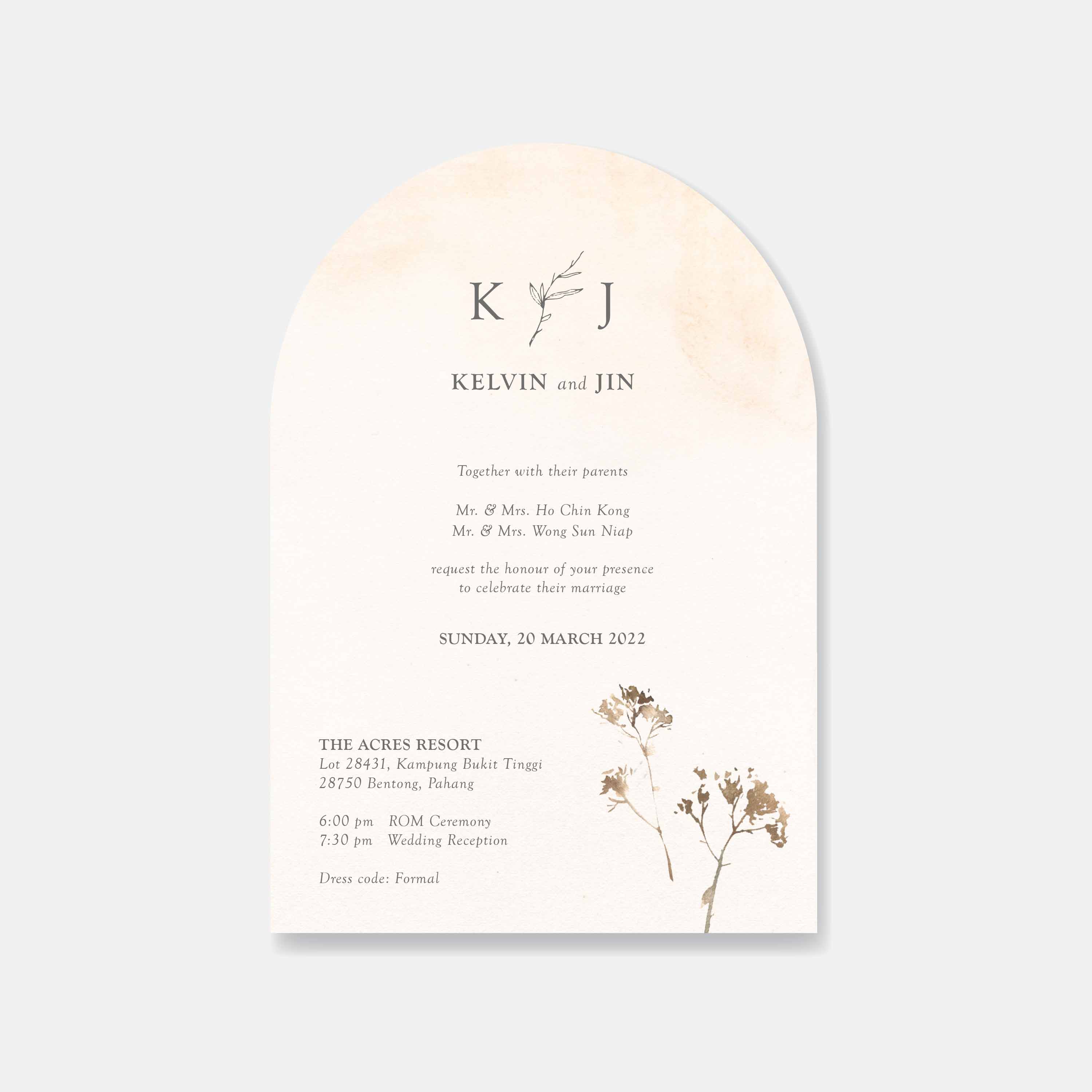 Arch Shaped Wedding Invitation