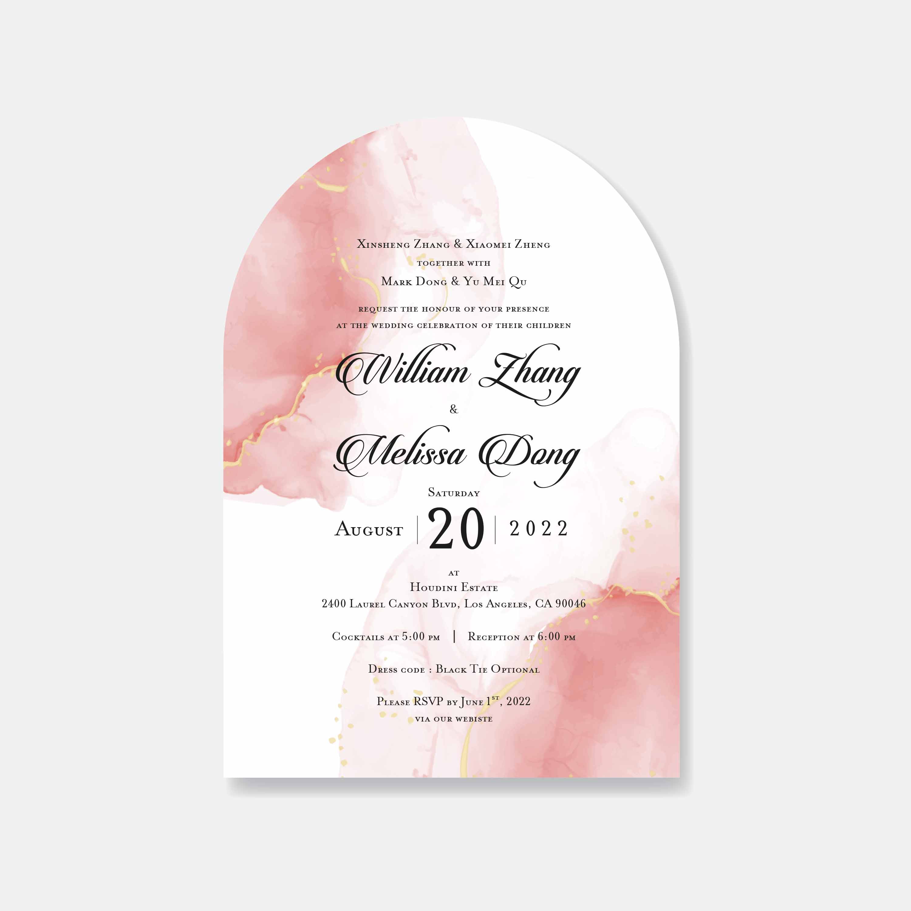 Arch Shaped Wedding Invitation