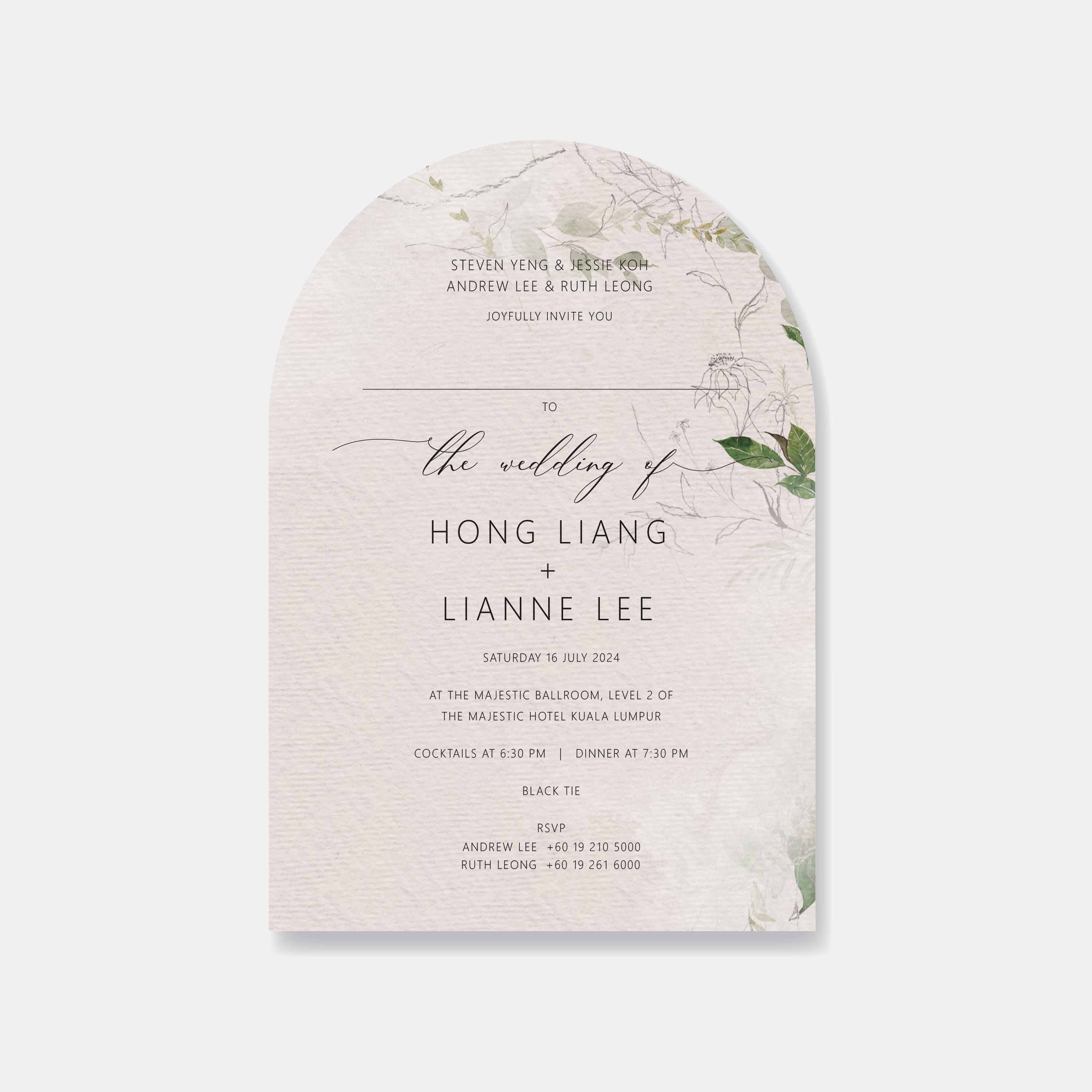 Arch Shaped Wedding Invitation