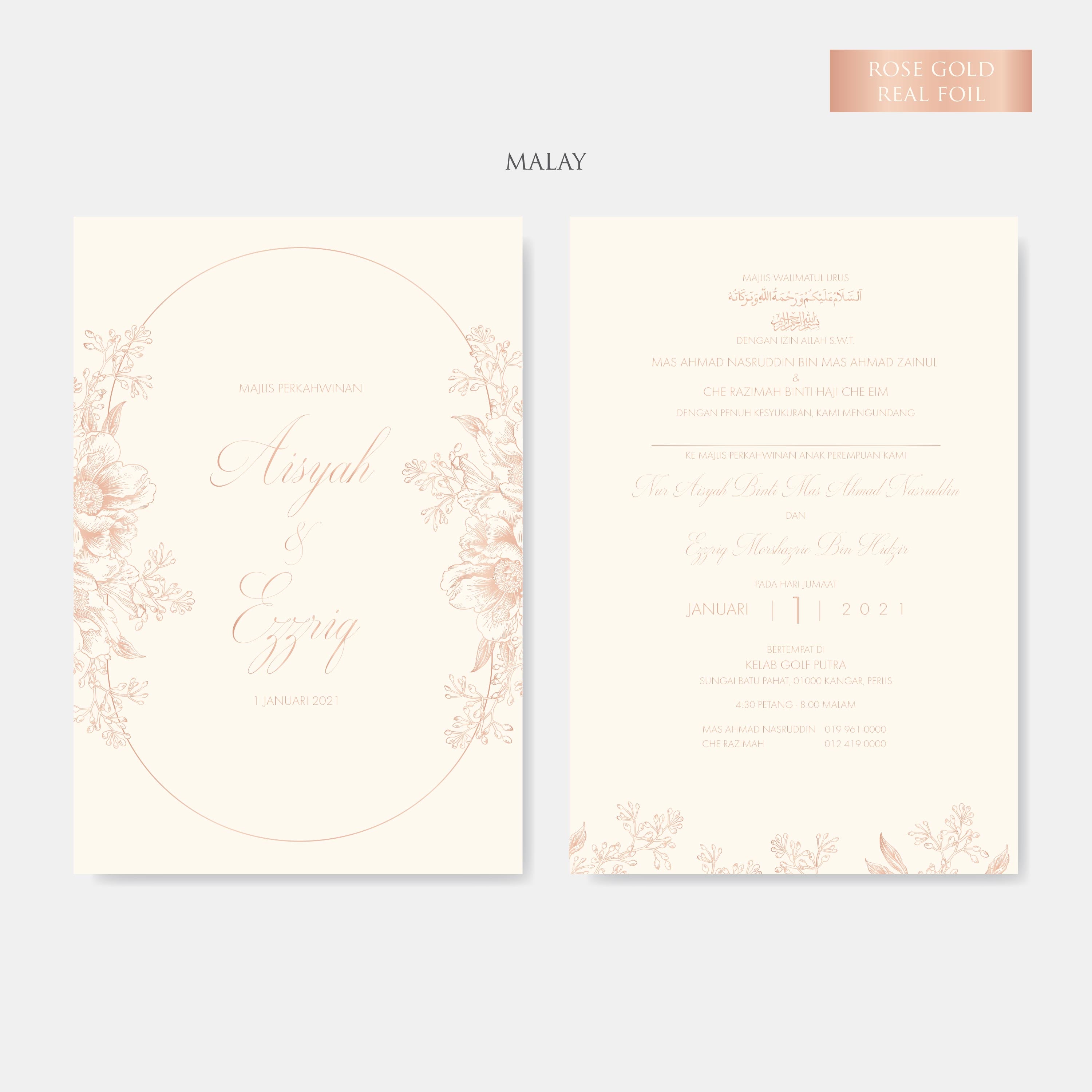 Real Foil Wedding Invitation