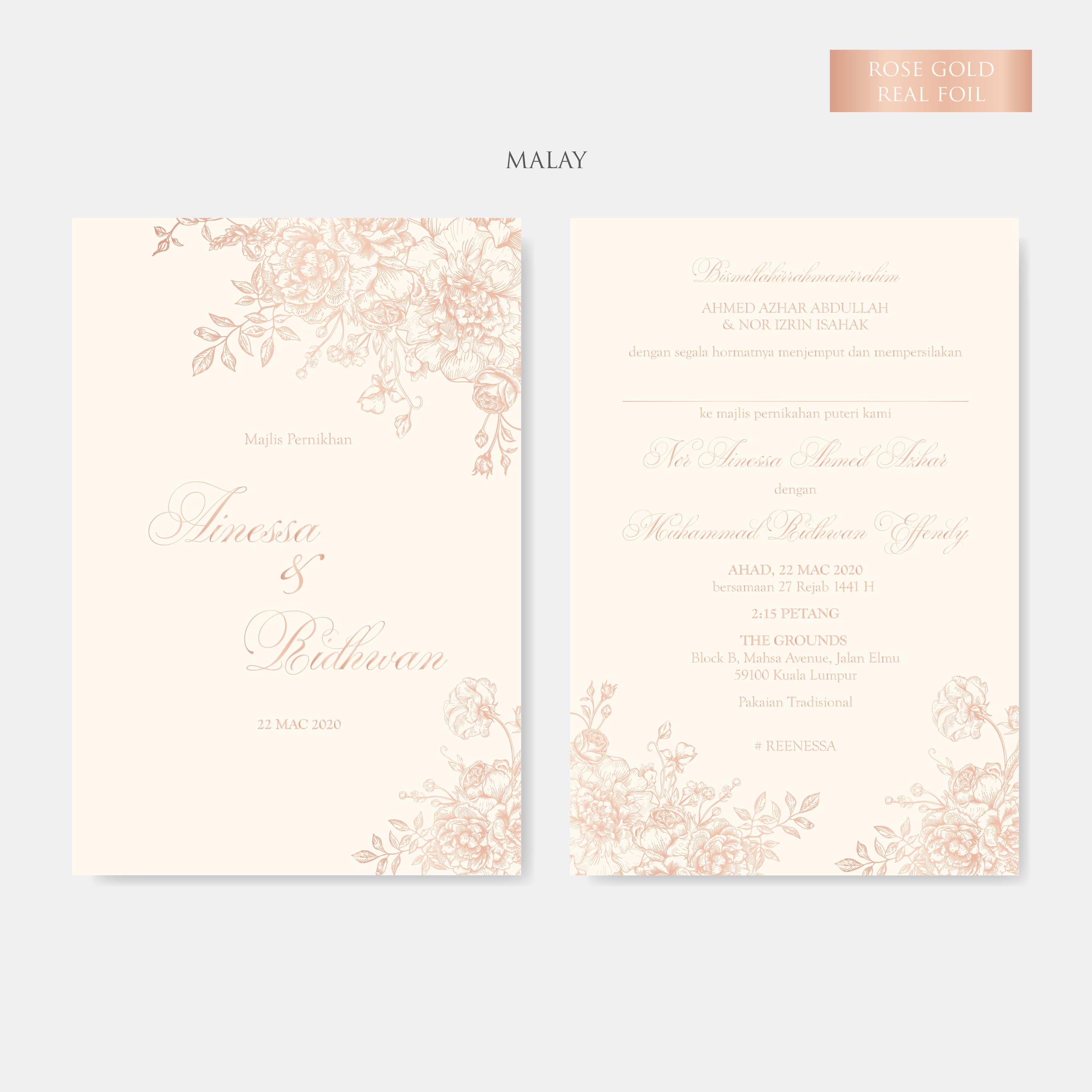 Real Foil Wedding Invitation