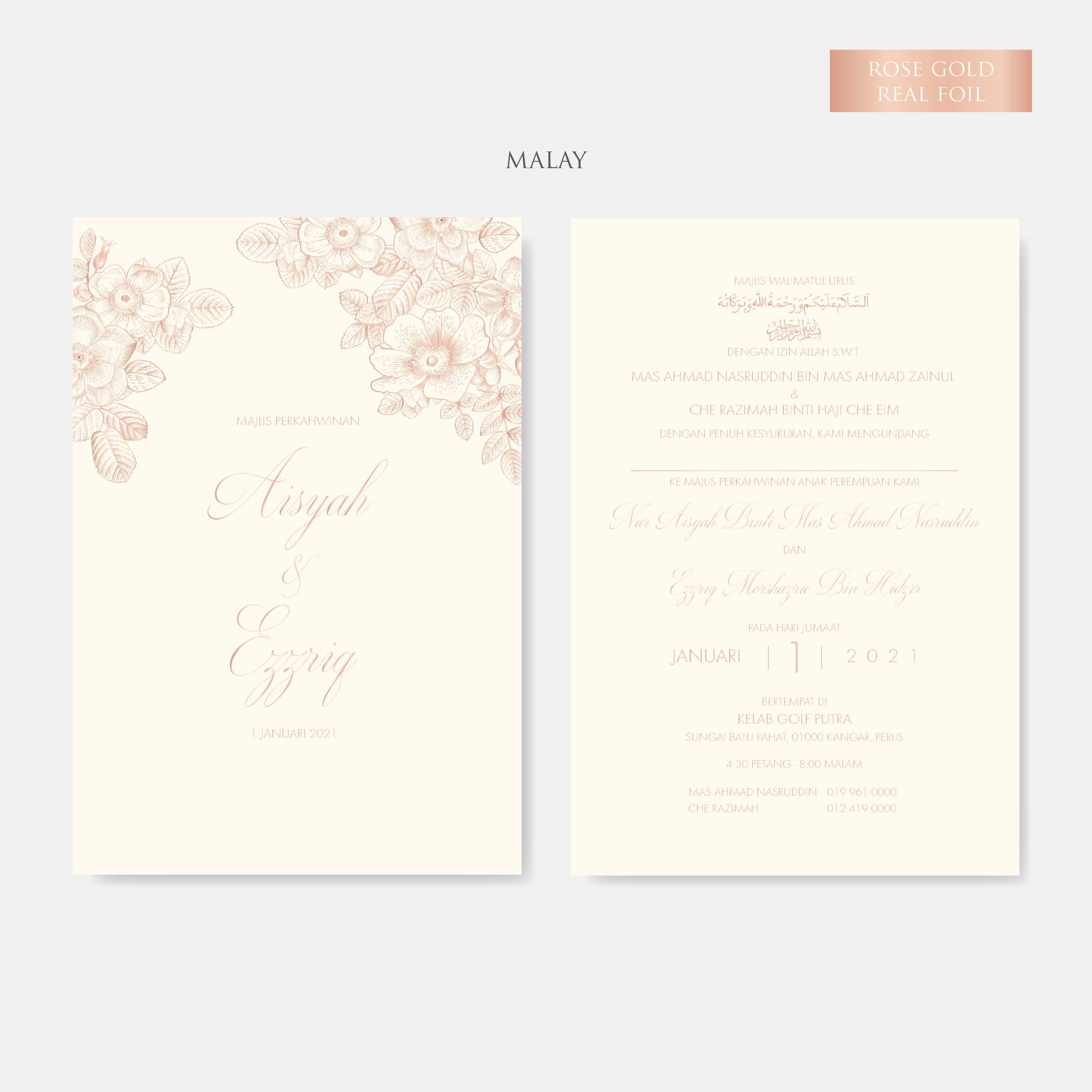 Real Foil Wedding Invitation