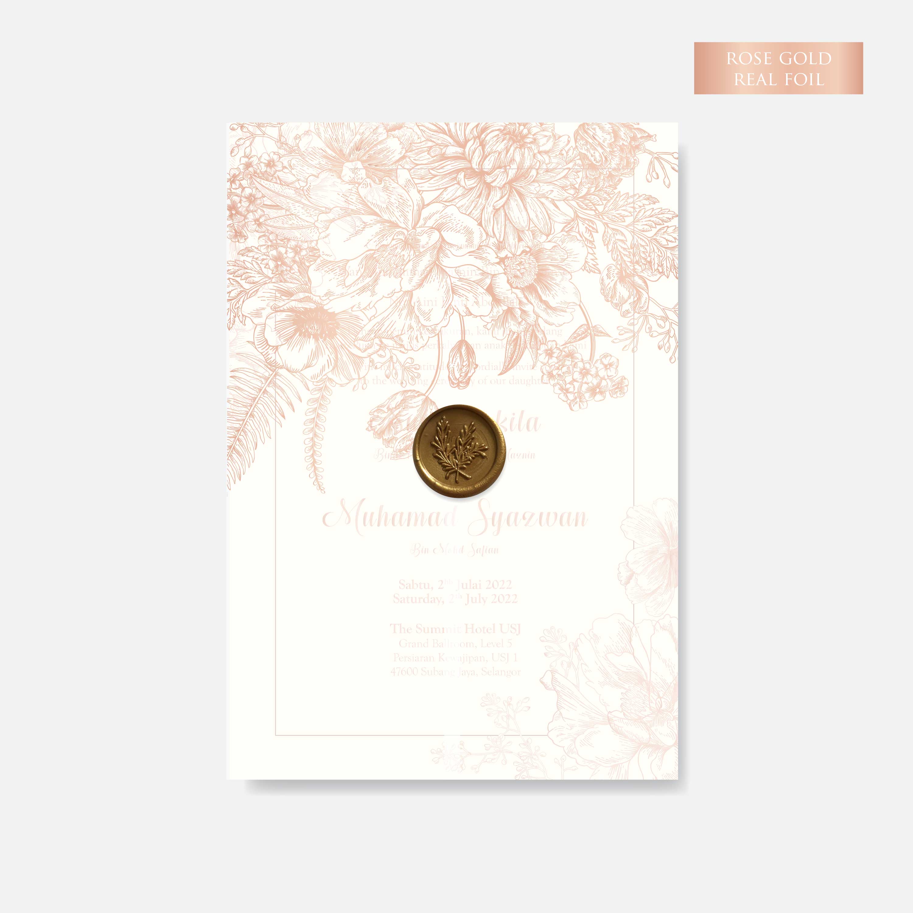 Real Foil Wedding Invitation