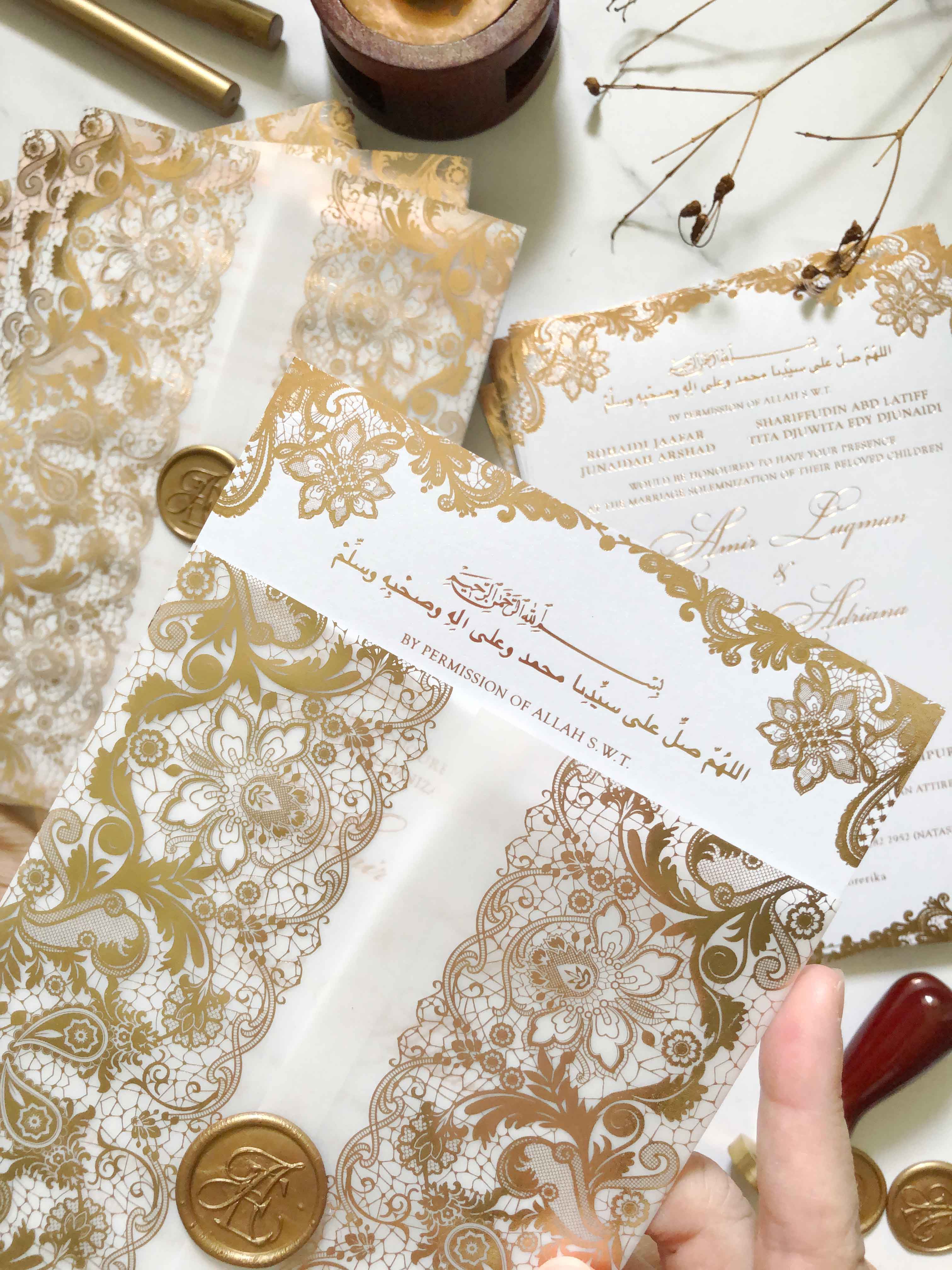 Real Foil Wedding Invitation