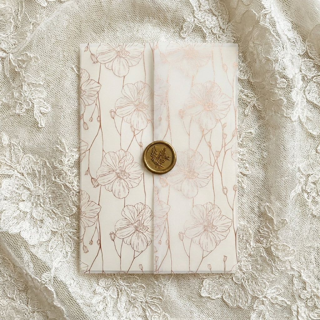 Real foil wedding invitations add a striking, metallic shine and a luxurious, tactile feel to your stationery that cannot be replicated by standard digital printing. Real foil uses heat and pressure to bond true metallic material directly onto your paper or cardstock.