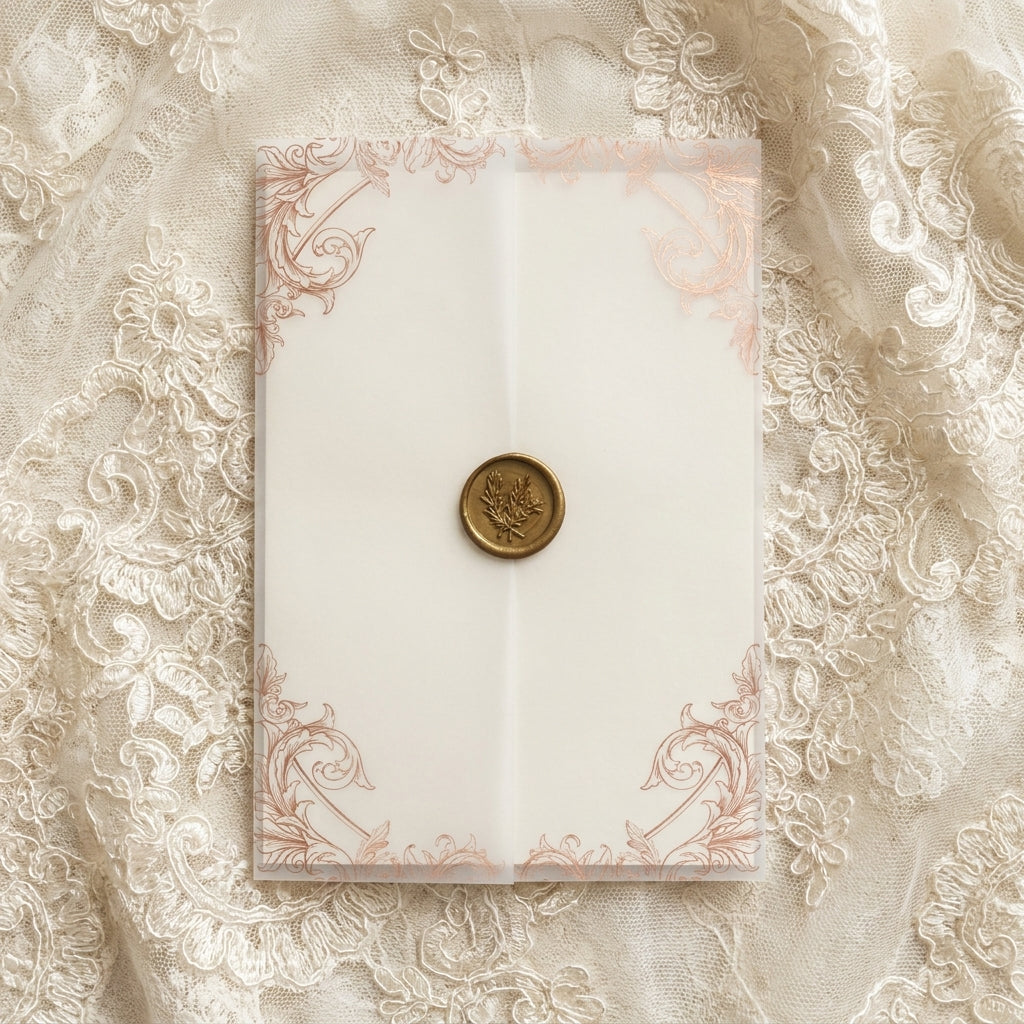 Real foil wedding invitations add a striking, metallic shine and a luxurious, tactile feel to your stationery that cannot be replicated by standard digital printing. Real foil uses heat and pressure to bond true metallic material directly onto your paper or cardstock.