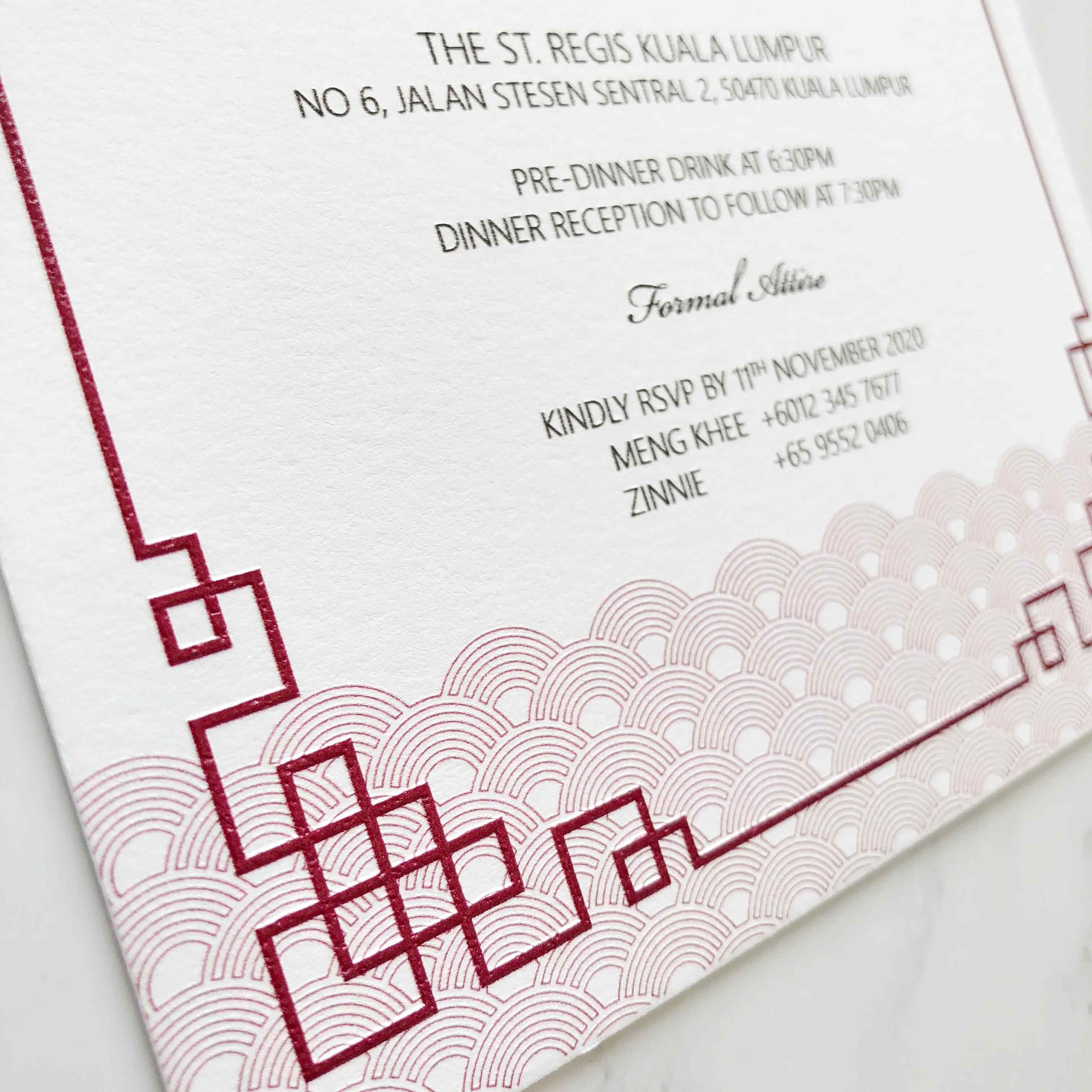 Raised Print Wedding Invitations deliver an aesthetic finishing and unmatchable texture whilst promising an appealing and alluring visual impact as well as a lasting impression upon touch with its elevated features.
