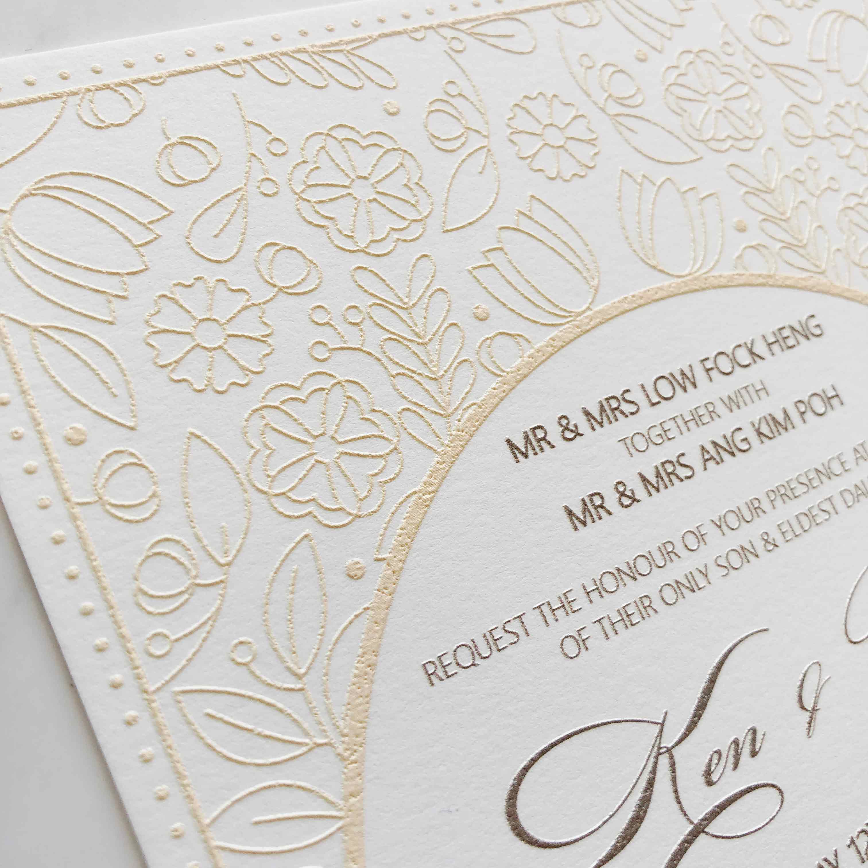 Raised Print Wedding Invitations deliver an aesthetic finishing and unmatchable texture whilst promising an appealing and alluring visual impact as well as a lasting impression upon touch with its elevated features.