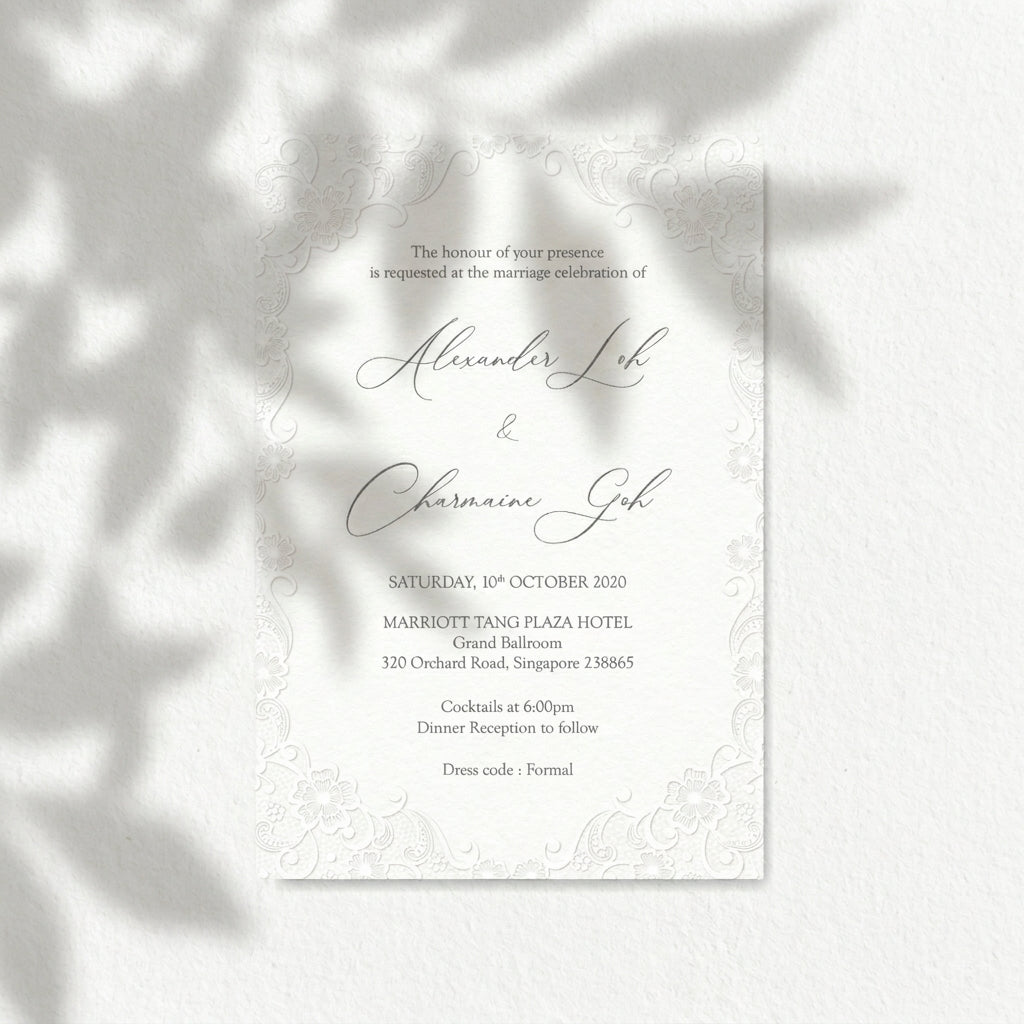 Raised Print Wedding Invitations deliver an aesthetic finishing and unmatchable texture whilst promising an appealing and alluring visual impact as well as a lasting impression upon touch with its elevated features.