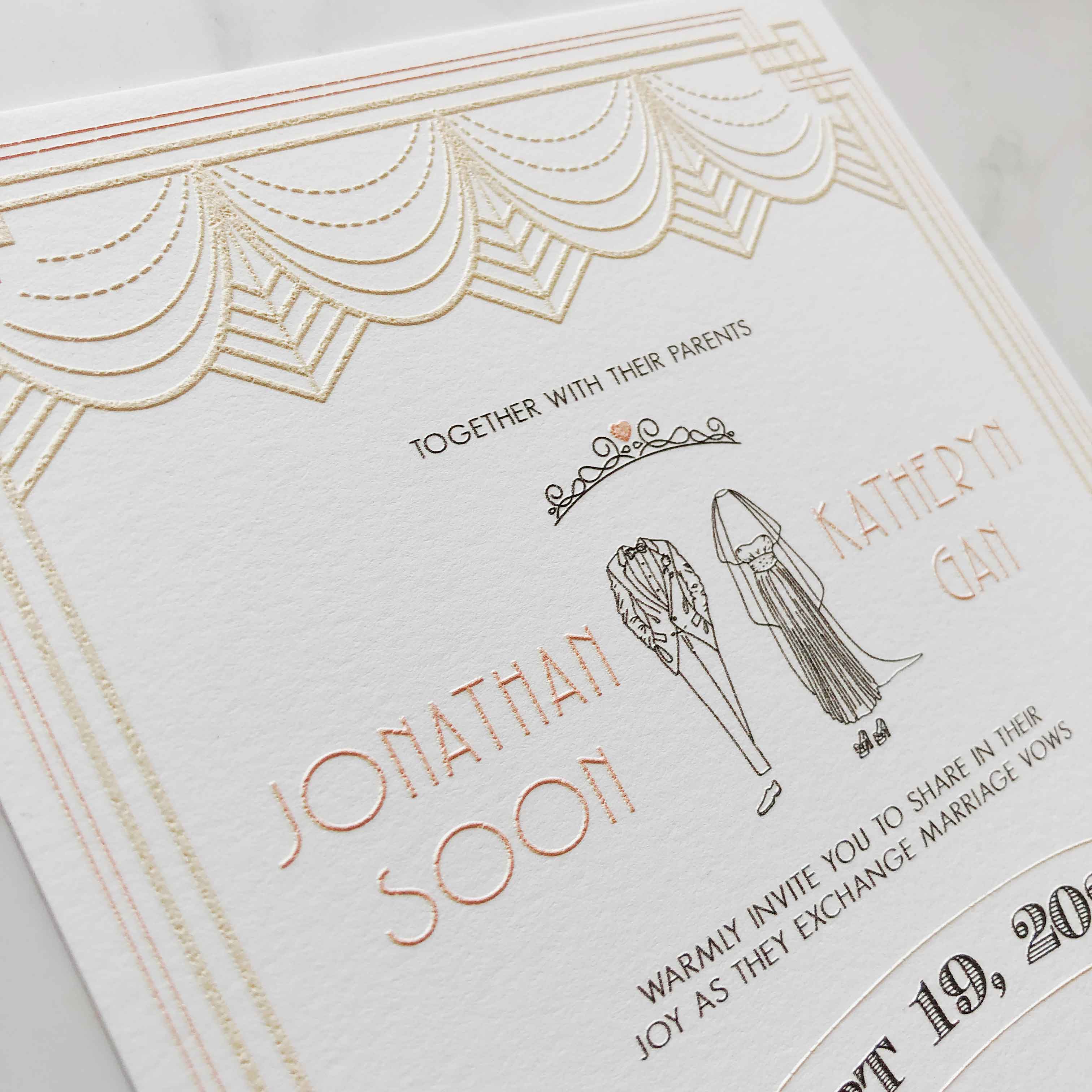 Raised Print Wedding Invitations deliver an aesthetic finishing and unmatchable texture whilst promising an appealing and alluring visual impact as well as a lasting impression upon touch with its elevated features.