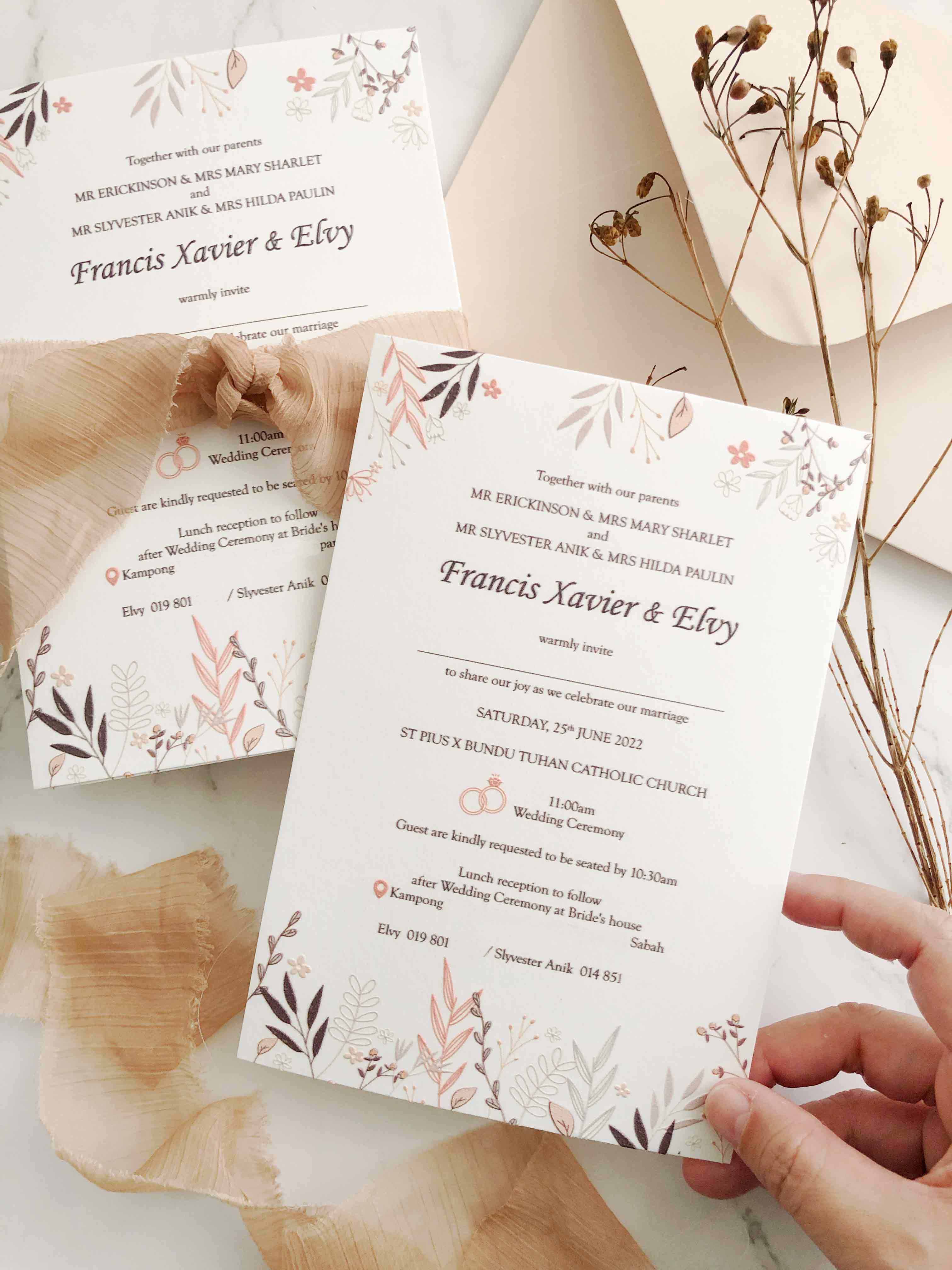 Raised Print Wedding Invitation
