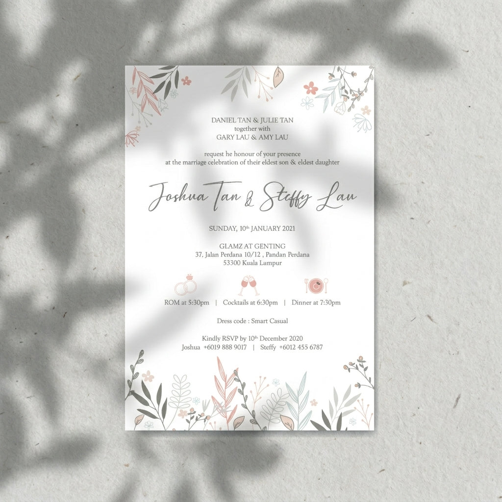 Raised Print Wedding Invitations deliver an aesthetic finishing and unmatchable texture whilst promising an appealing and alluring visual impact as well as a lasting impression upon touch with its elevated features.