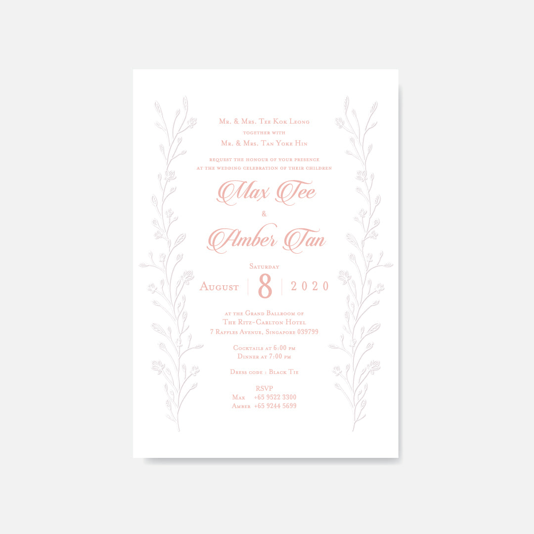 Raised Print Wedding Invitation