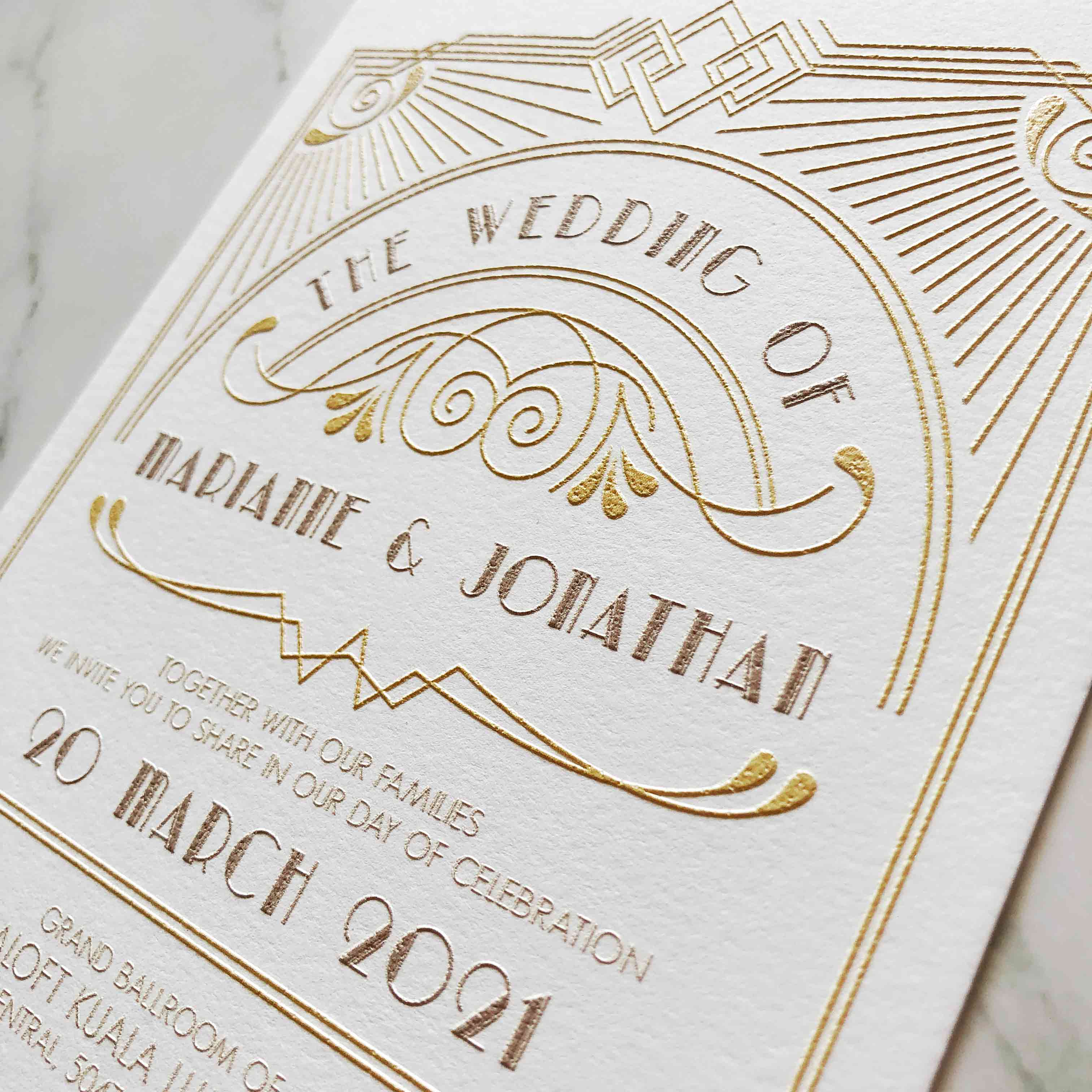 Raised Print Wedding Invitations deliver an aesthetic finishing and unmatchable texture whilst promising an appealing and alluring visual impact as well as a lasting impression upon touch with its elevated features.