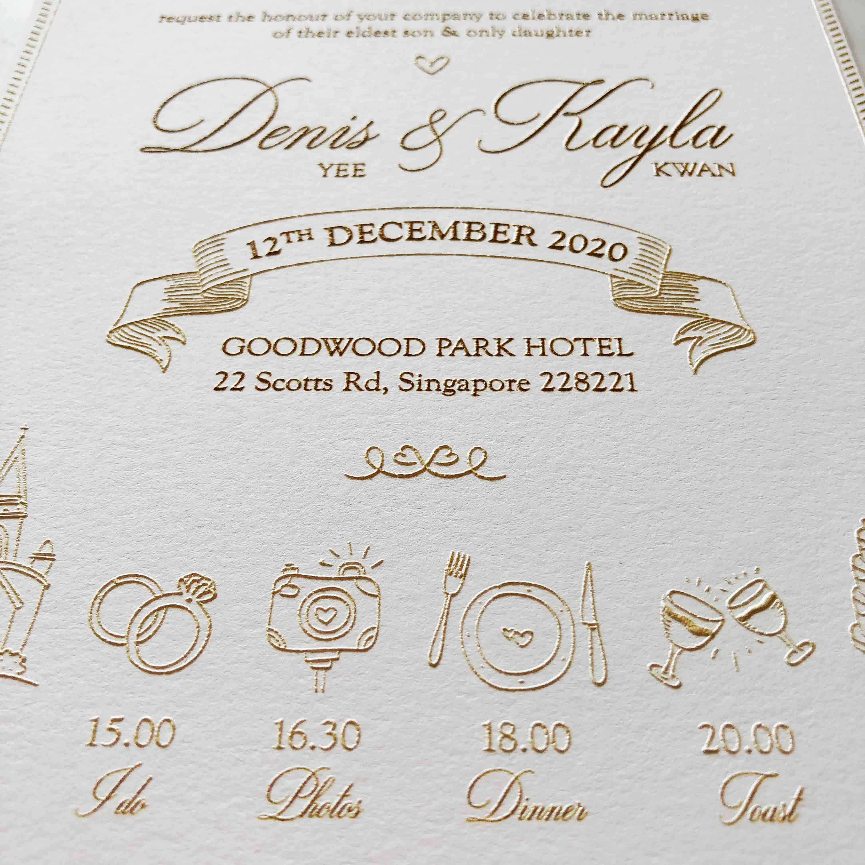 Raised Print Wedding Invitations deliver an aesthetic finishing and unmatchable texture whilst promising an appealing and alluring visual impact as well as a lasting impression upon touch with its elevated features.