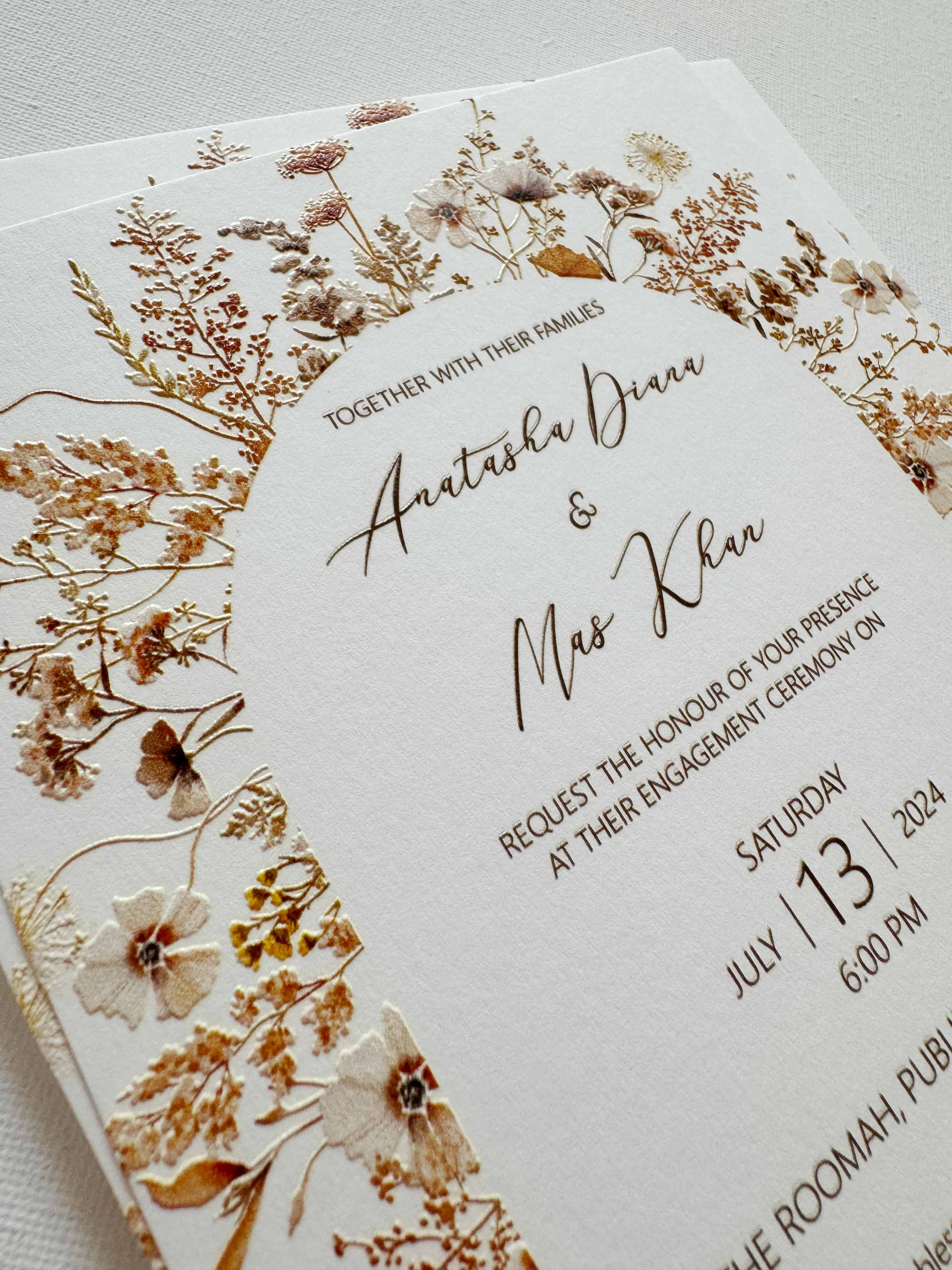 Raised Print Wedding Invitation