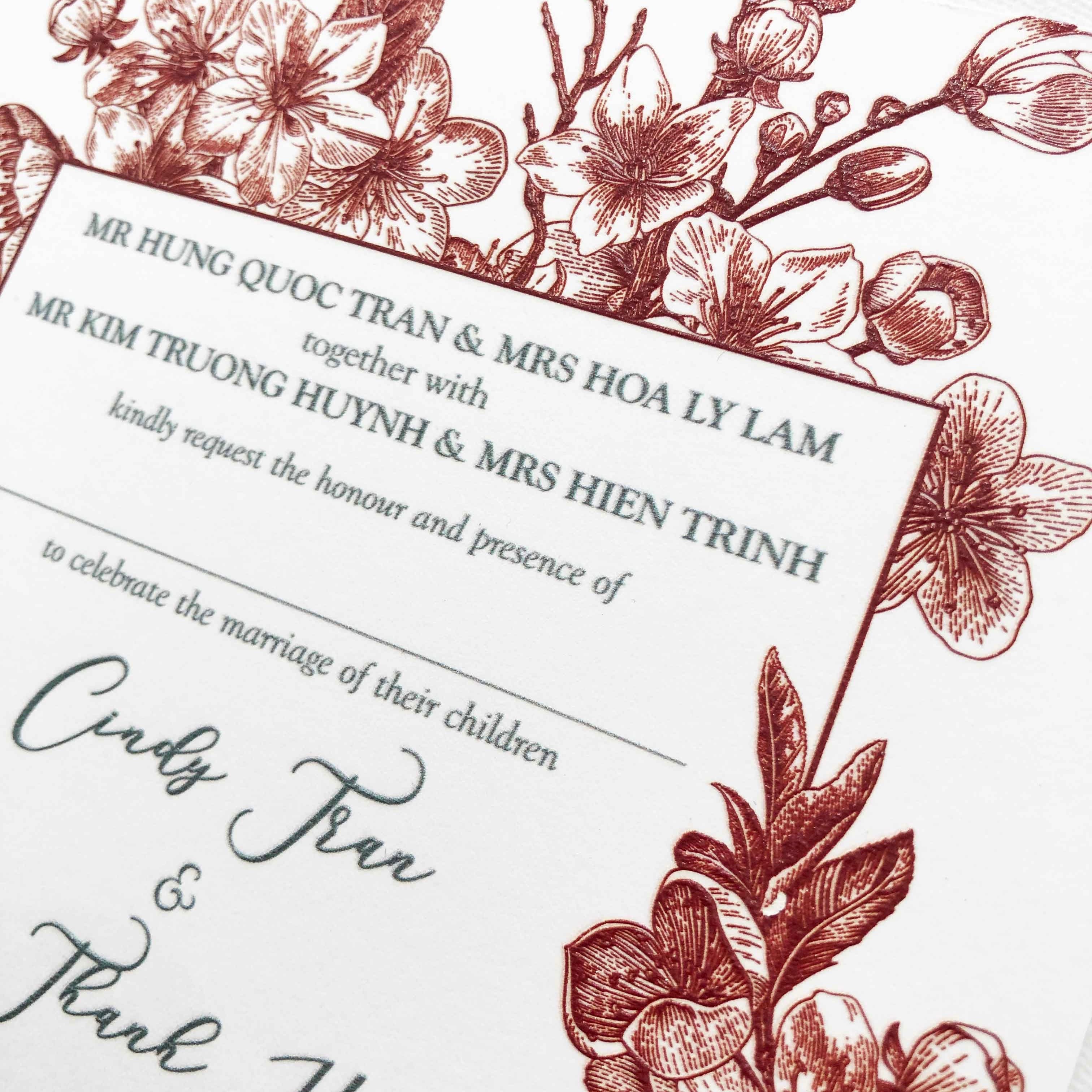 Raised Print Wedding Invitations deliver an aesthetic finishing and unmatchable texture whilst promising an appealing and alluring visual impact as well as a lasting impression upon touch with its elevated features.