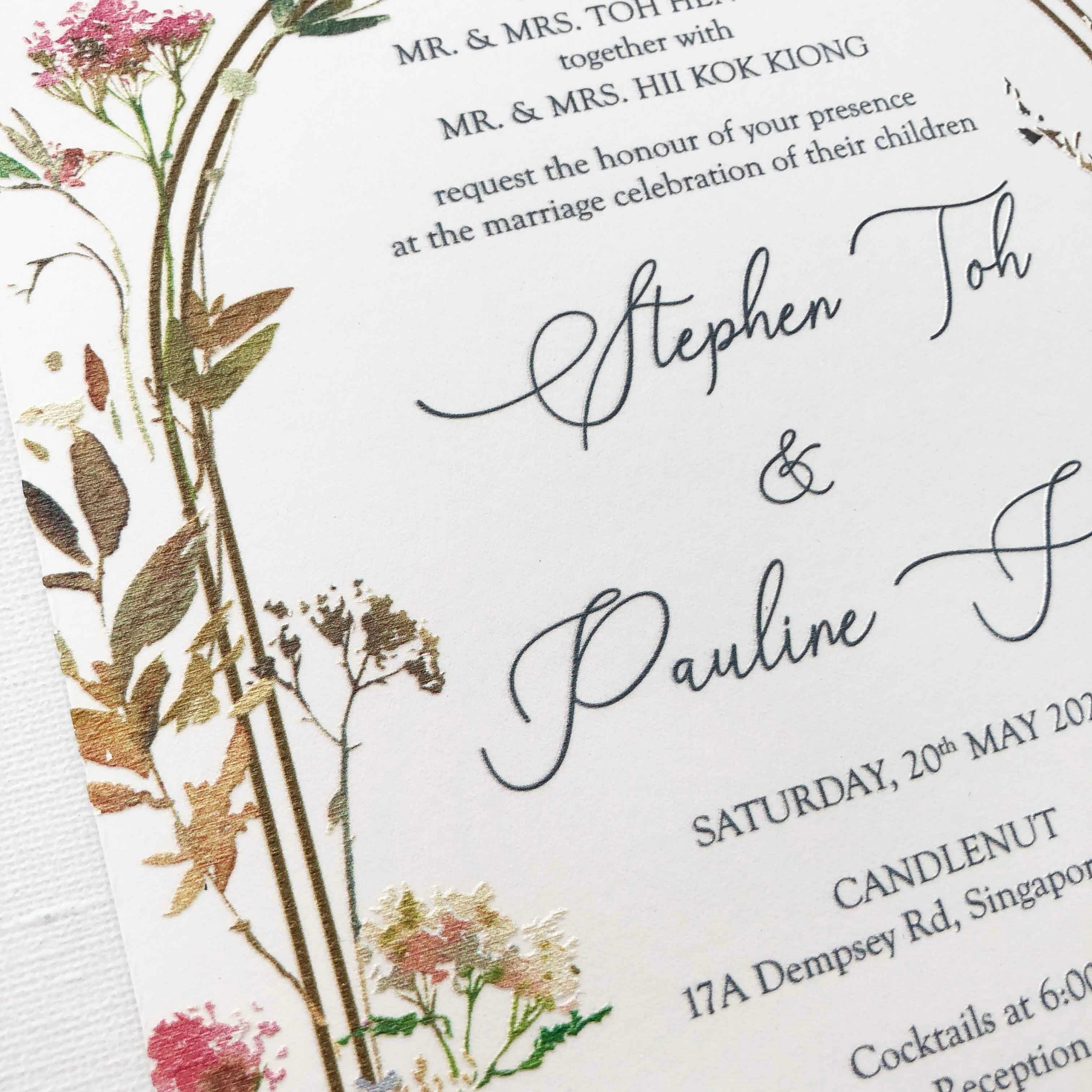 Raised Print Wedding Invitations deliver an aesthetic finishing and unmatchable texture whilst promising an appealing and alluring visual impact as well as a lasting impression upon touch with its elevated features.