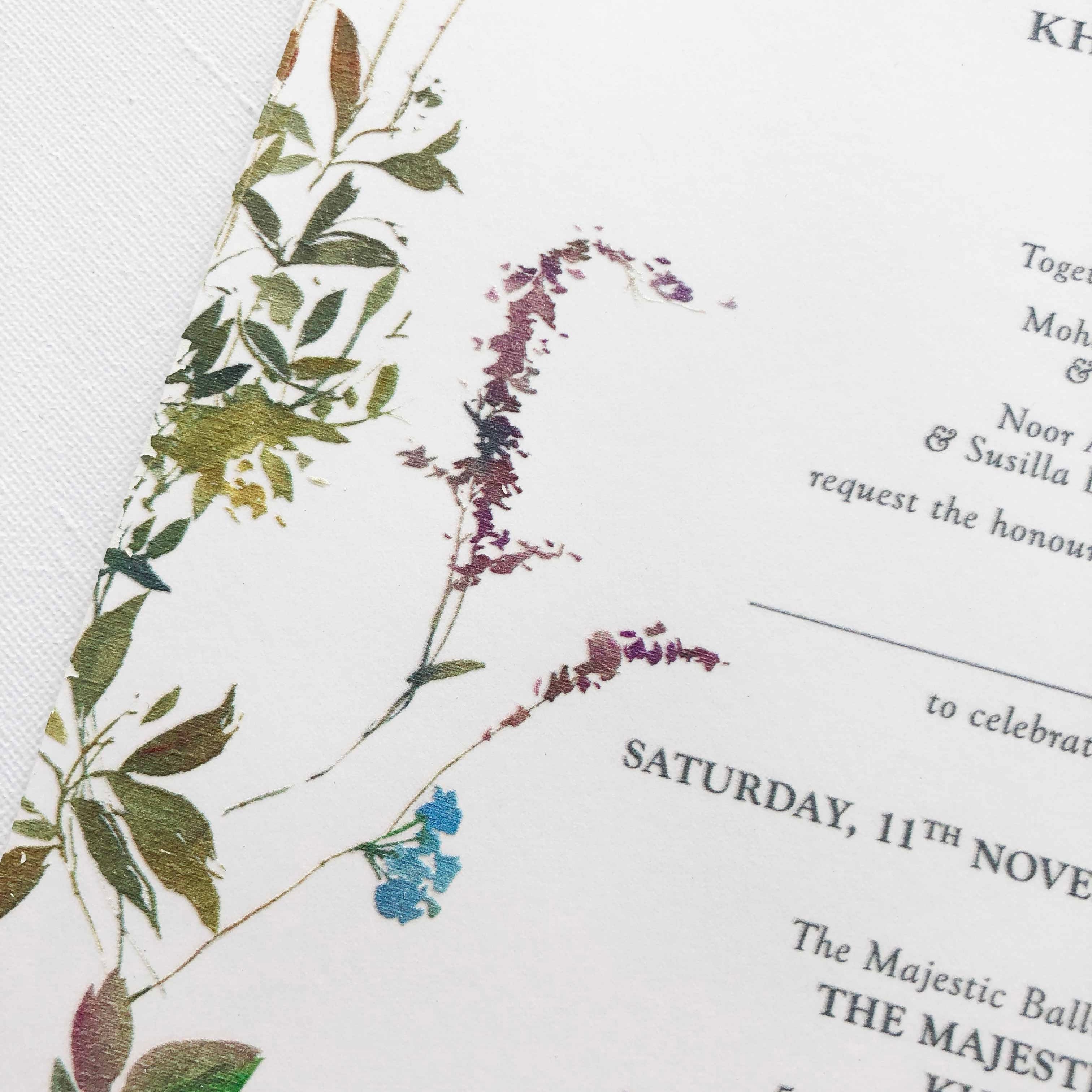 Raised Print Wedding Invitations deliver an aesthetic finishing and unmatchable texture whilst promising an appealing and alluring visual impact as well as a lasting impression upon touch with its elevated features.