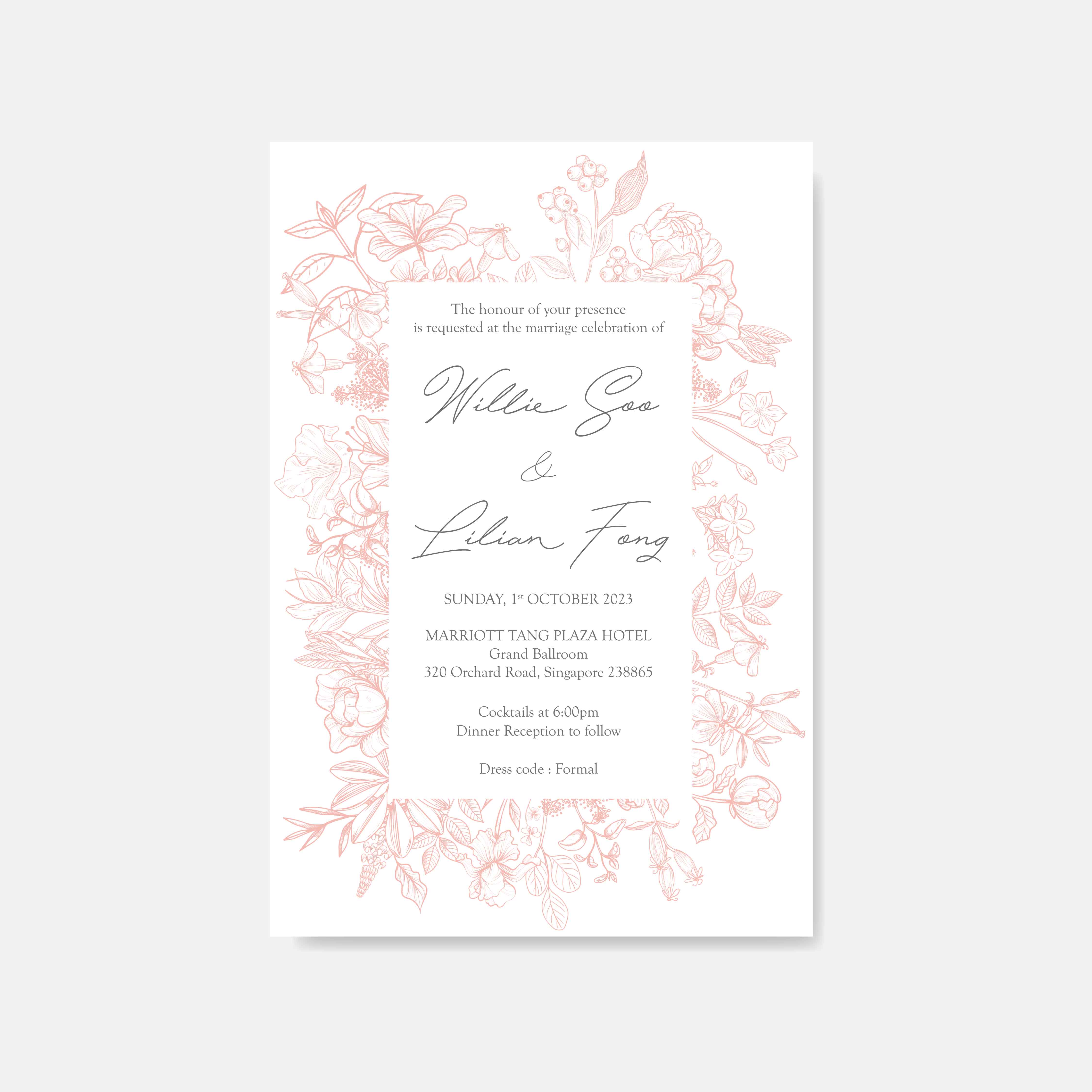 Raised Print Wedding Invitation