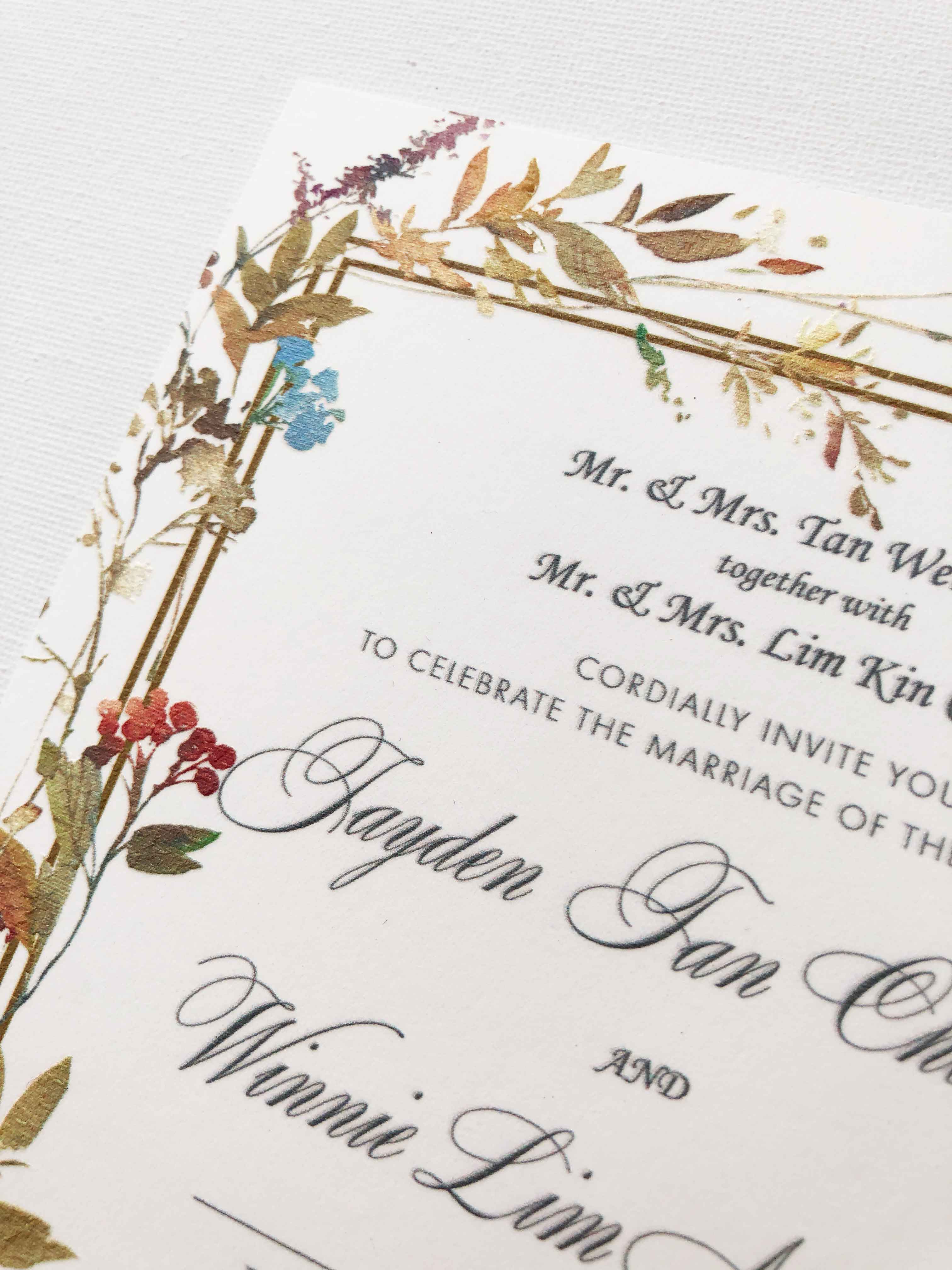 Raised Print Wedding Invitation