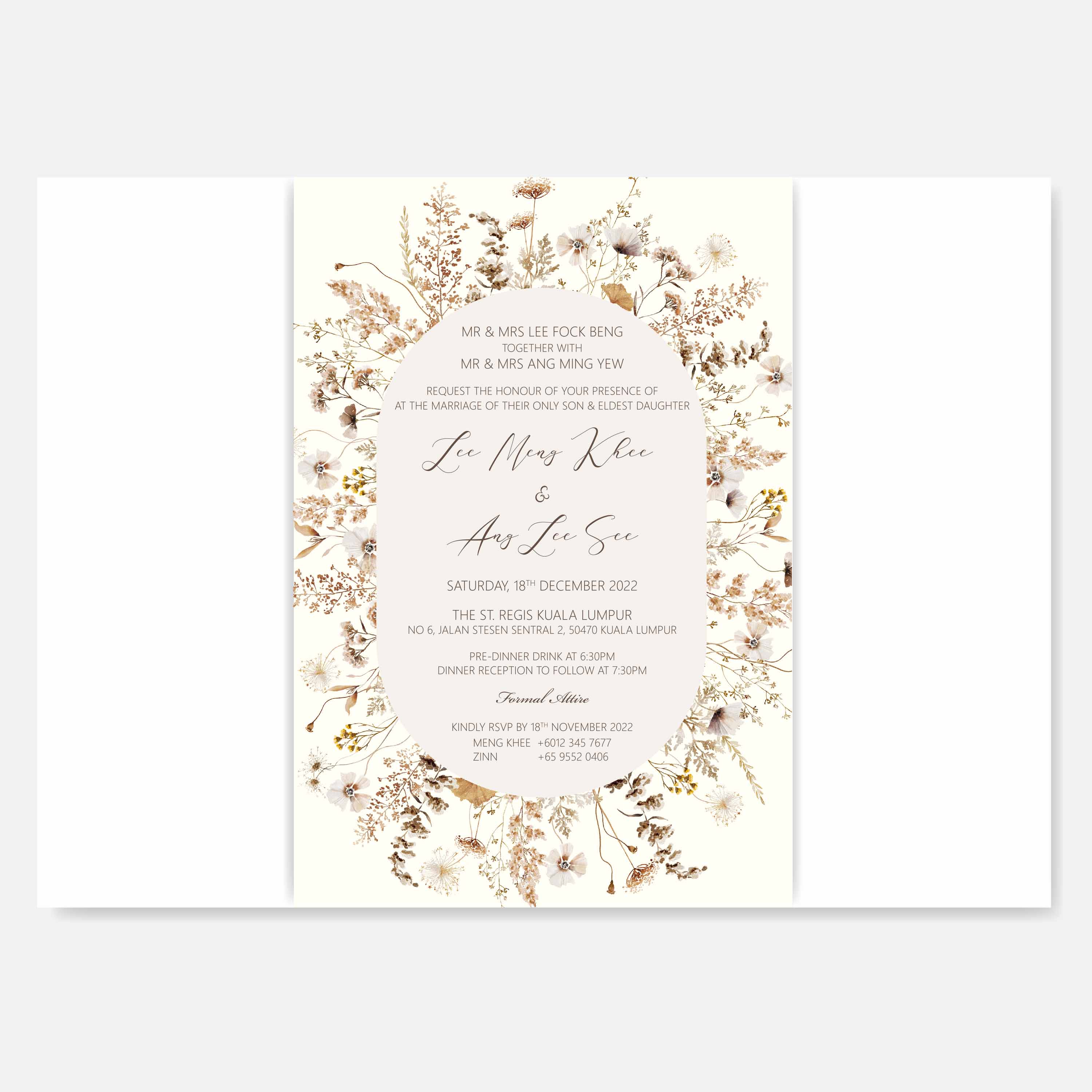 Chiffon Ribbon Wedding Invitation