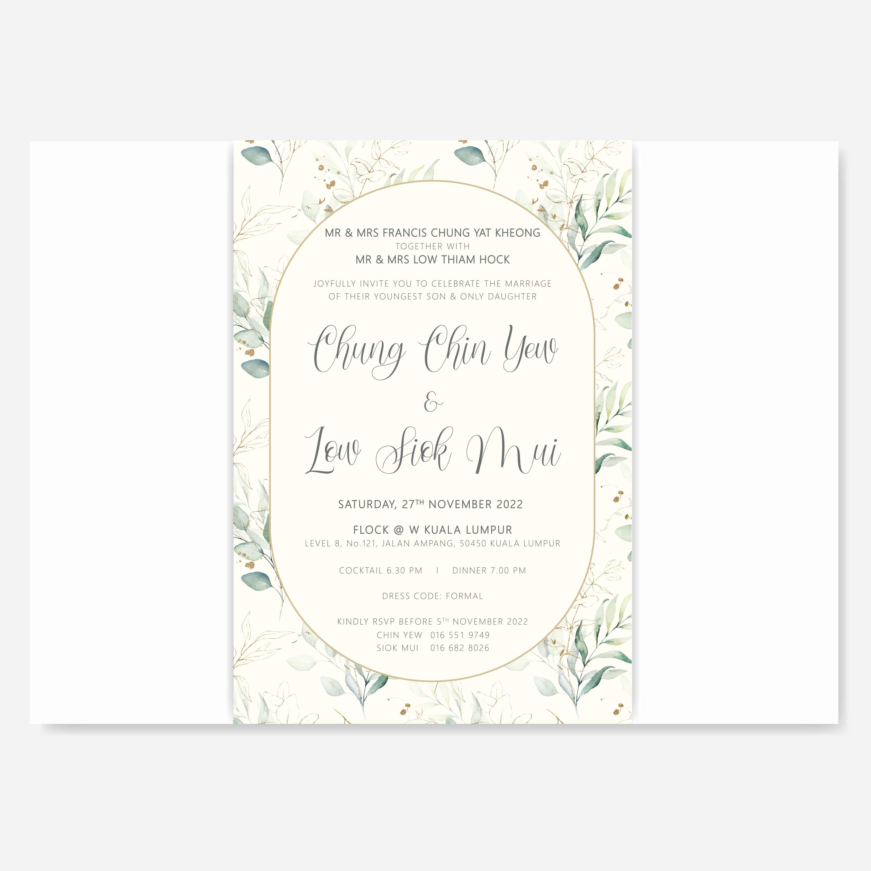 Chiffon Ribbon Wedding Invitation