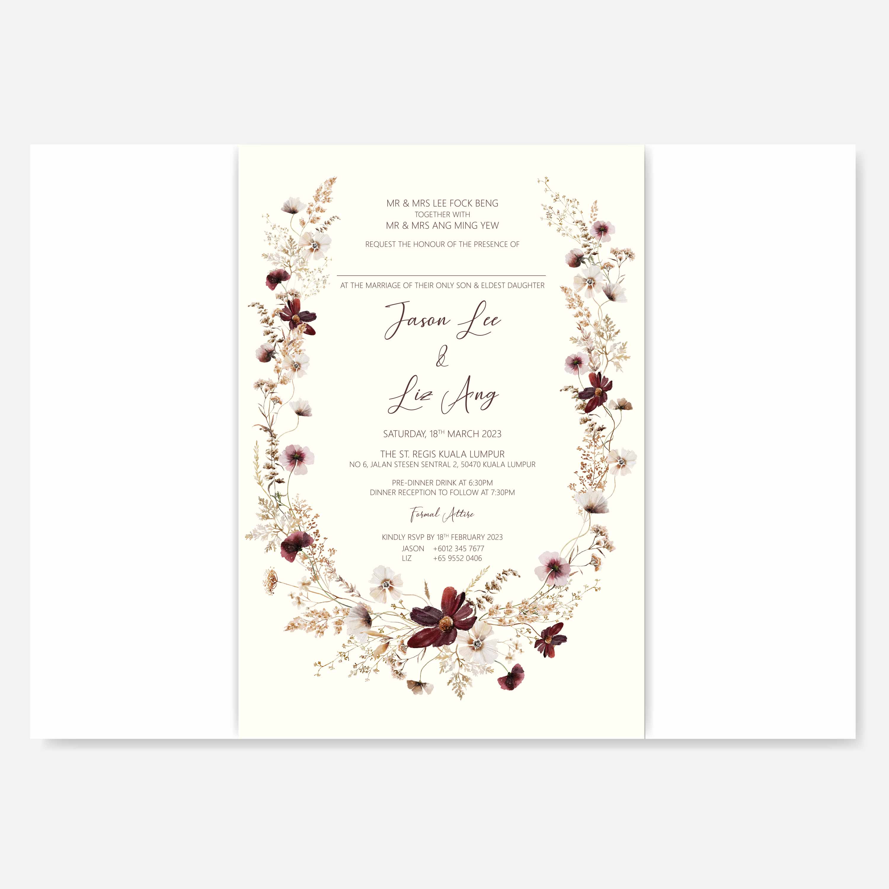 Chiffon Ribbon Wedding Invitation