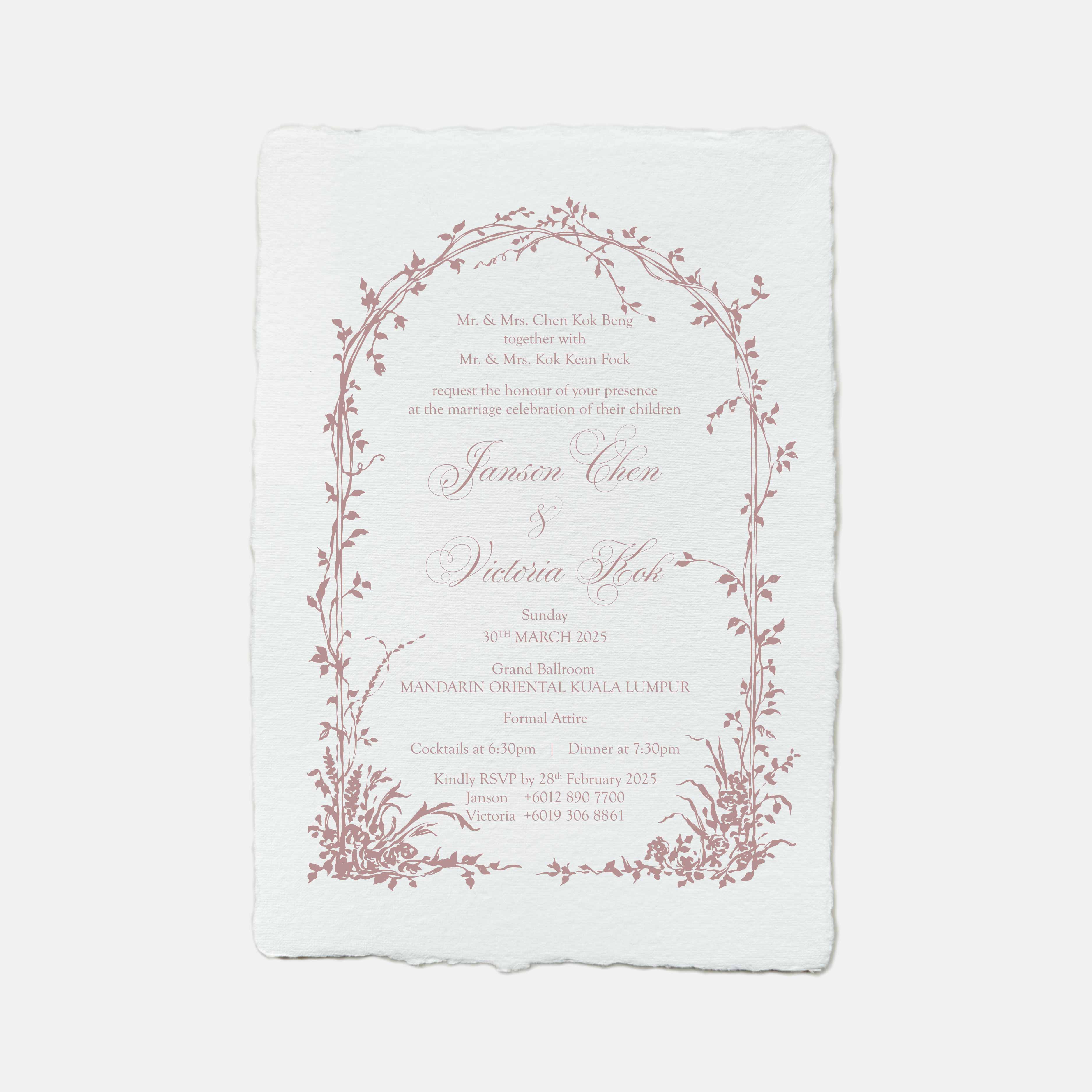Handmade Paper Wedding Invitation